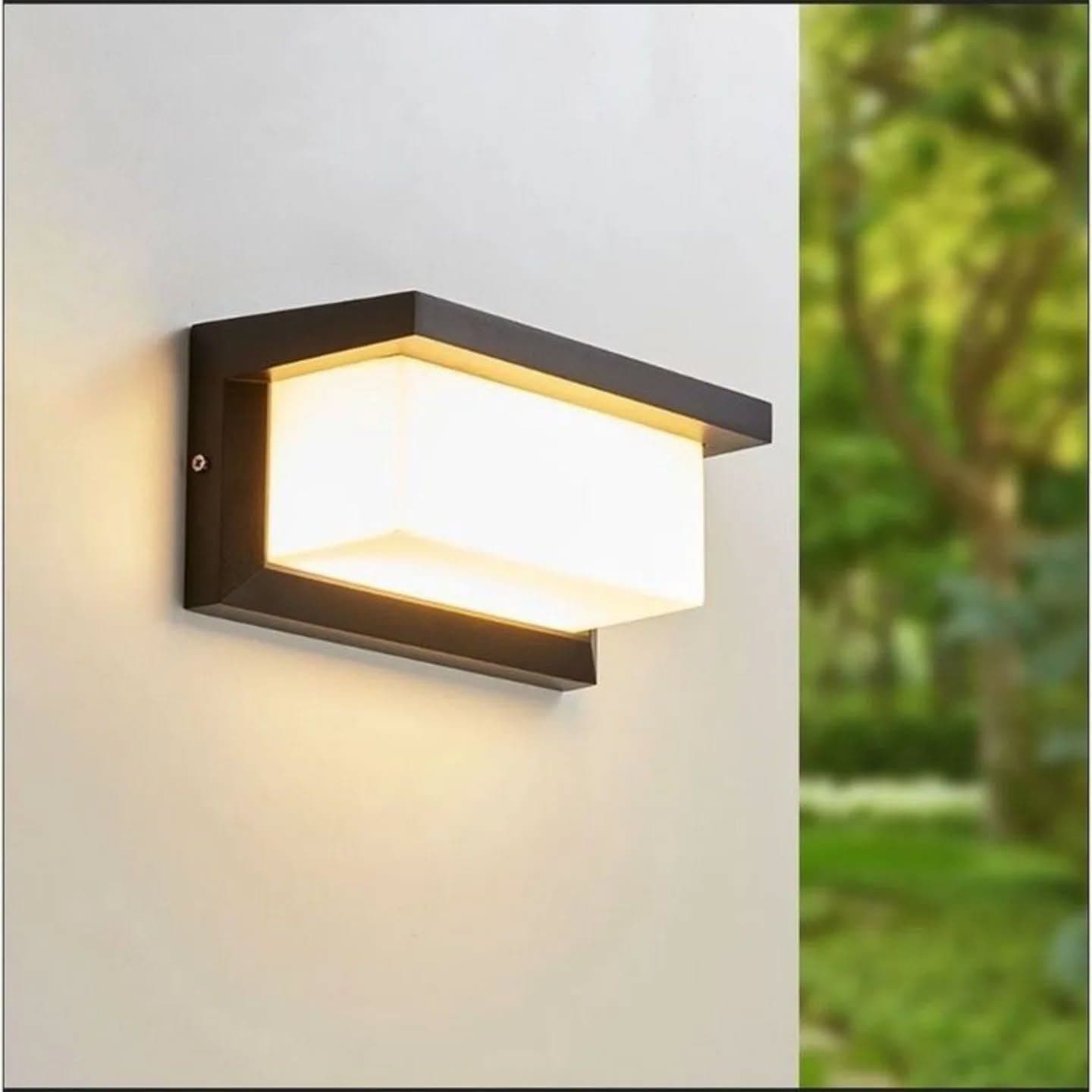 Modern Dark Grey Outdoor Wall Light with Frosted Glass