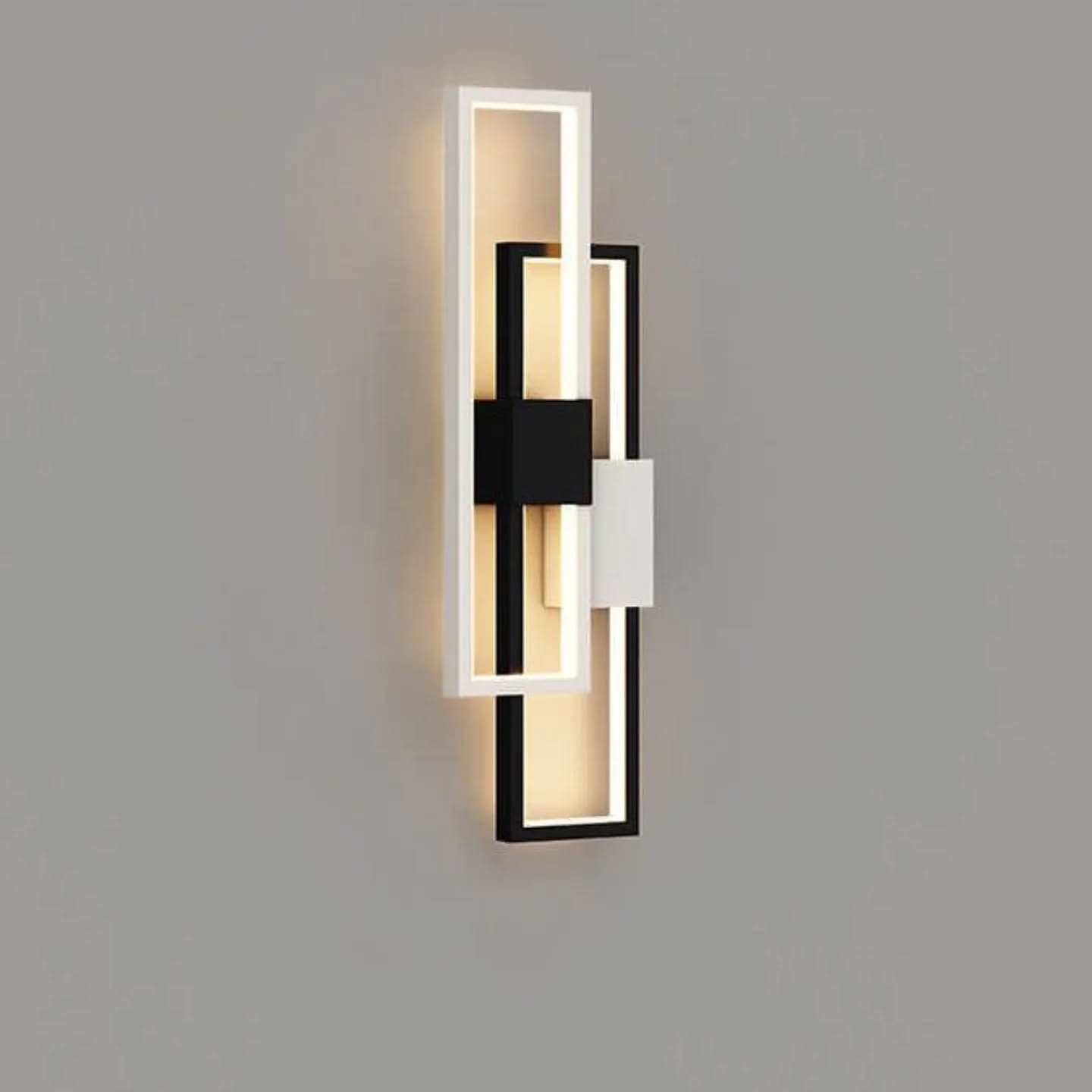 Modern Black and White Geometric LED Wall Light