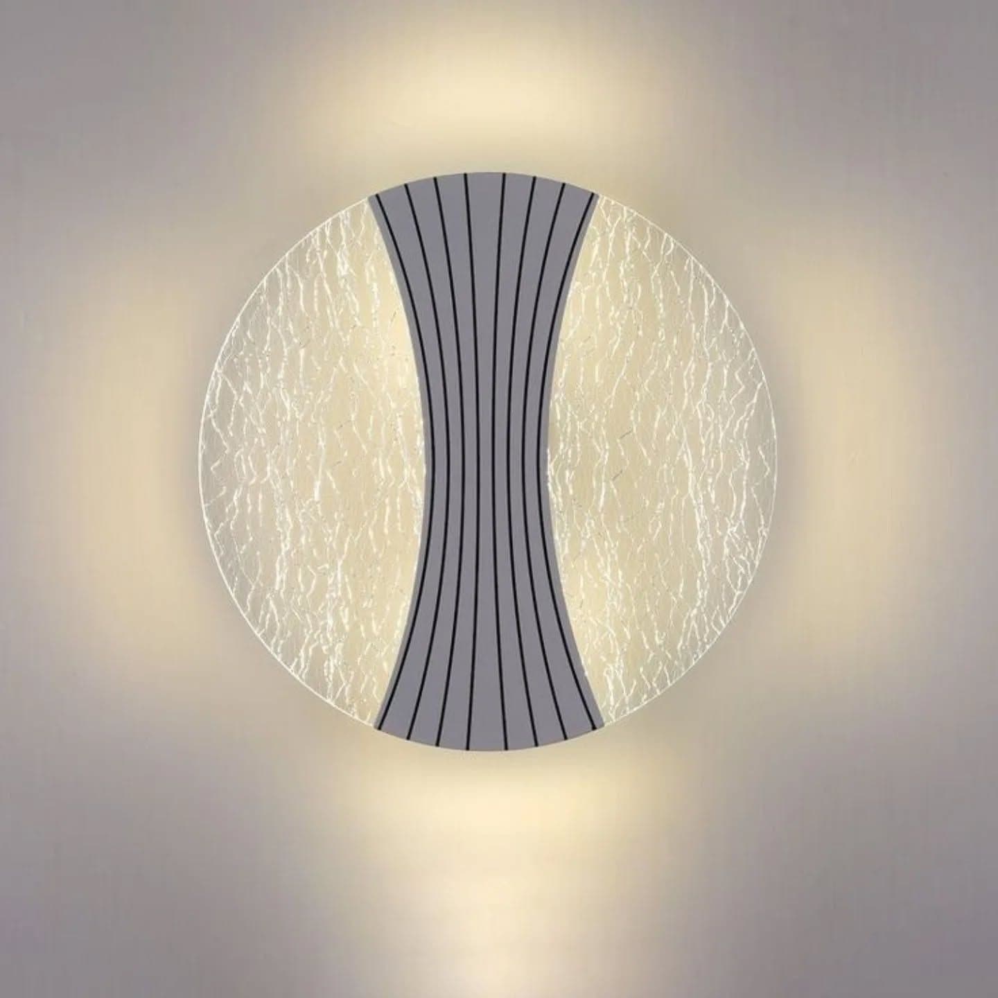 Modern Grey and Black Textured Glass Wall Light with Integrated LEDs