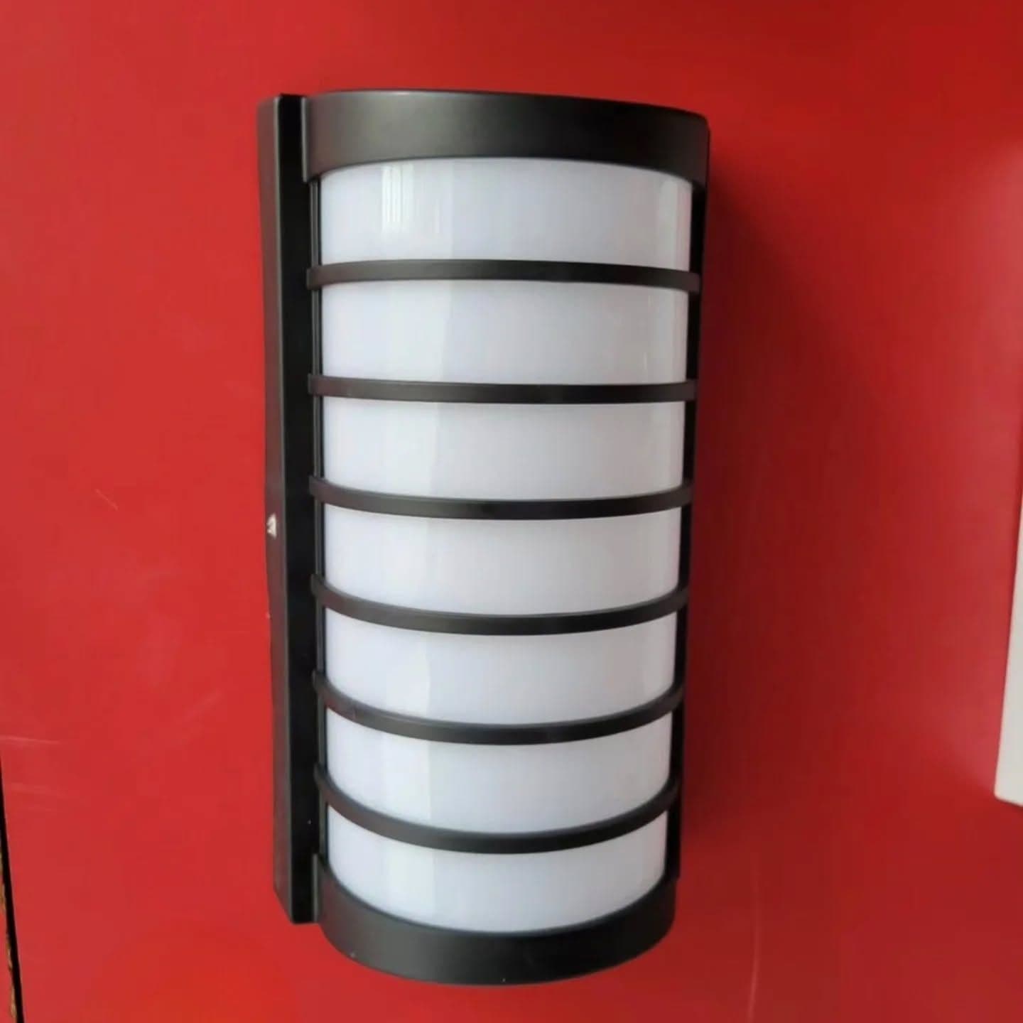 Modern Black & White Outdoor Wall Light with Frosted Glass