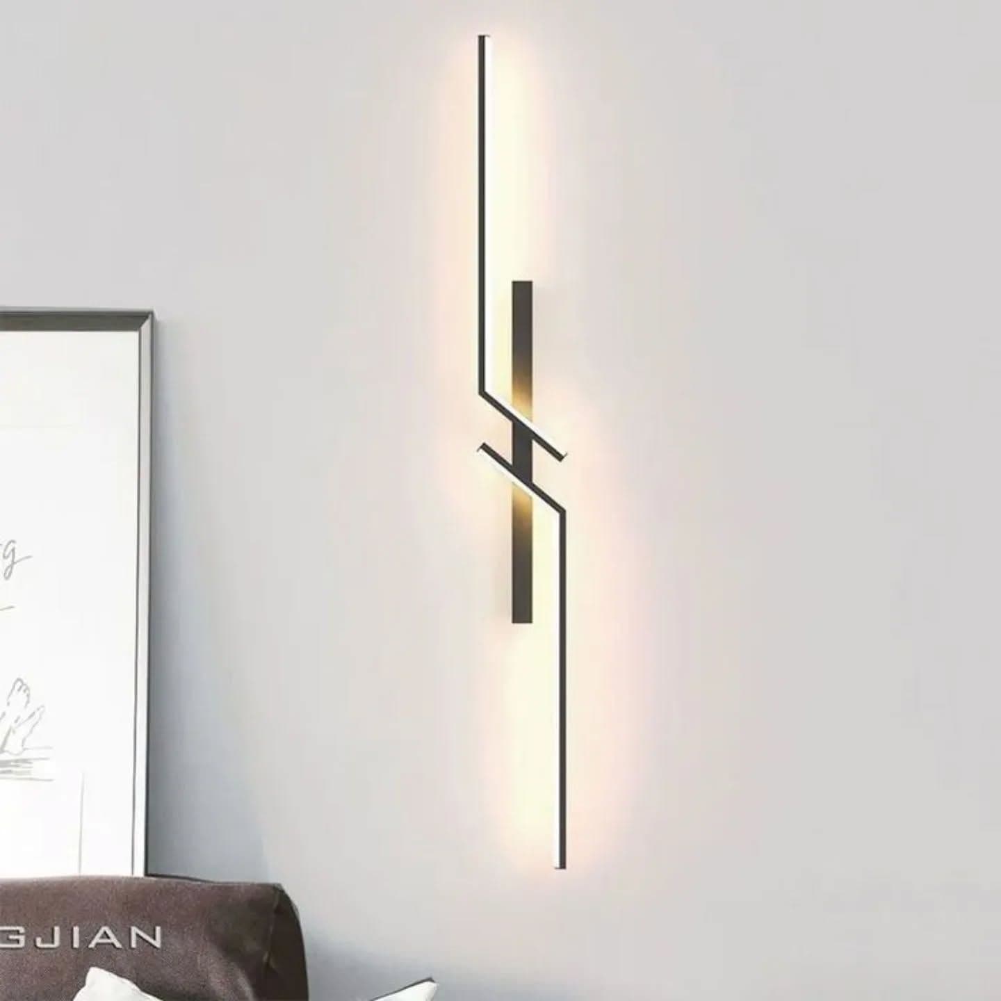 Modern Black Geometric LED Wall Light - Large