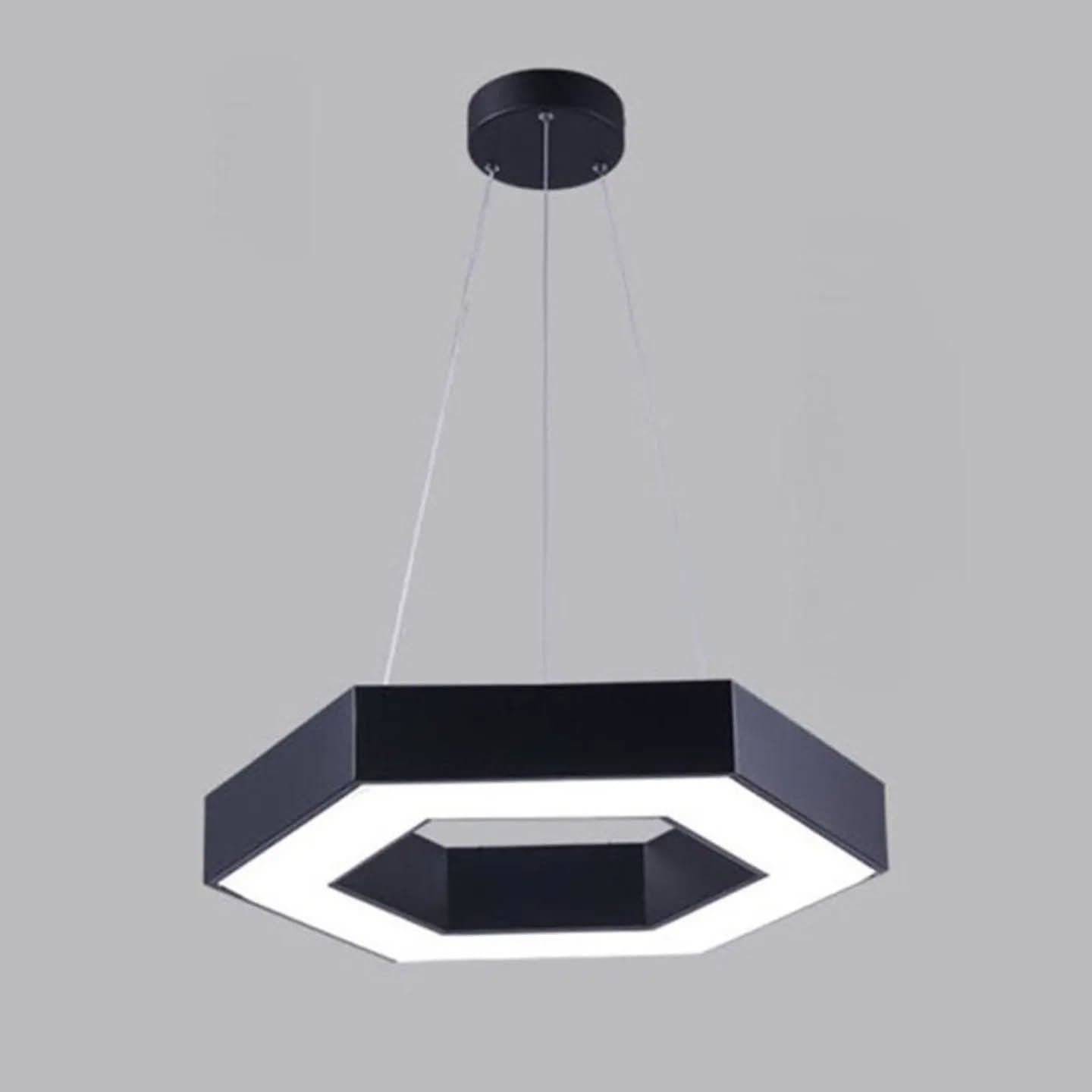 Modern Black & White Hexagonal LED Pendant Light