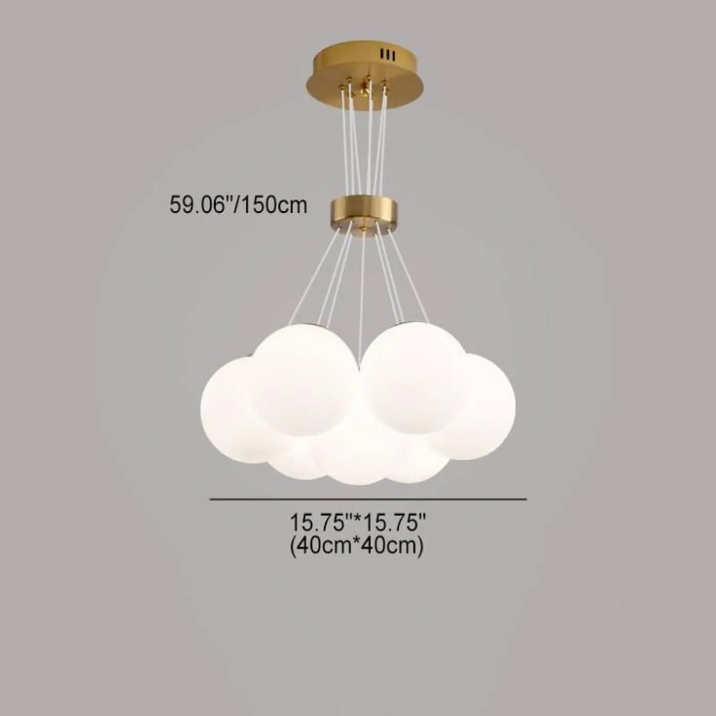 Modern Gold Glass Cluster Pendant Light - 7 Bulbs