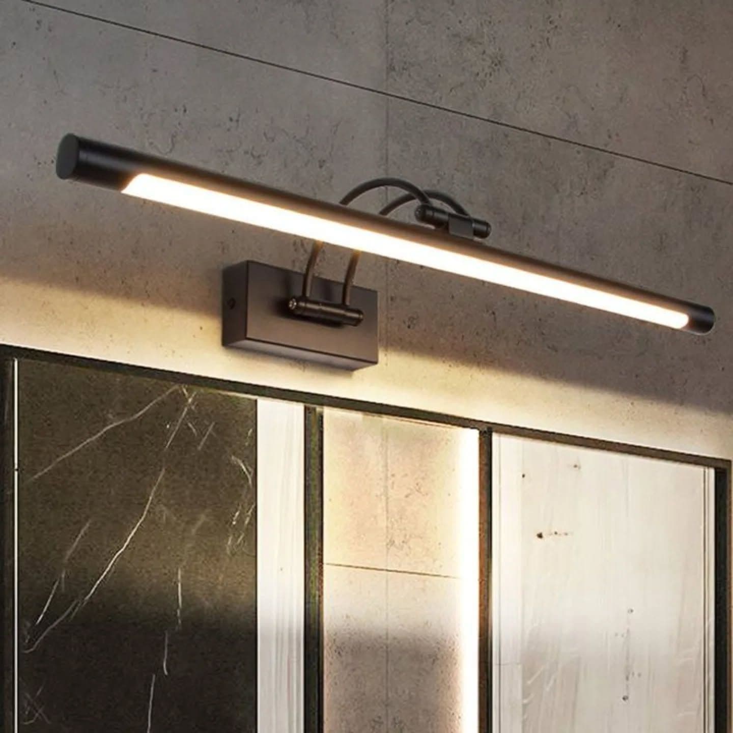 Modern Black LED Mirror Light with Adjustable Arm