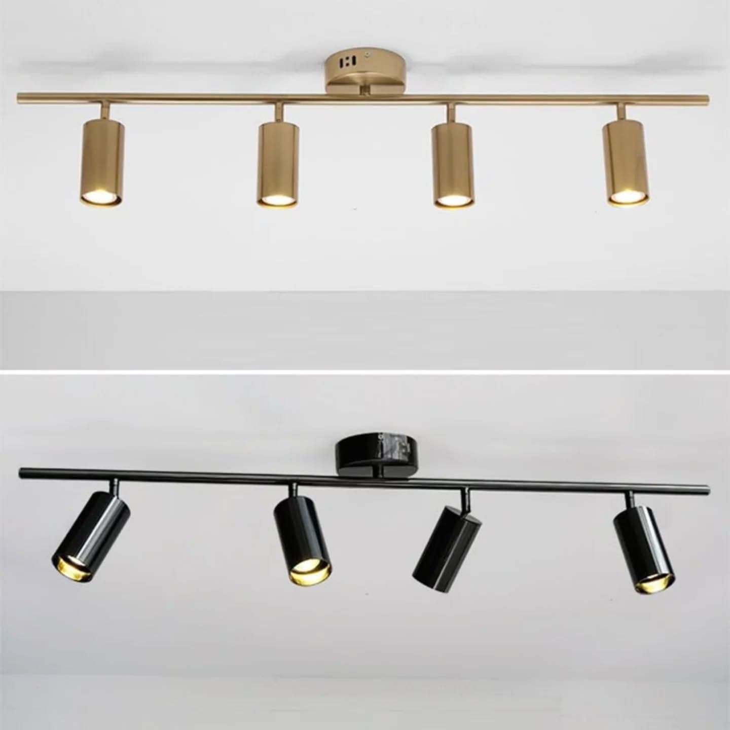 Modern Gold Track Spotlight - 4 Adjustable Ceiling Lights