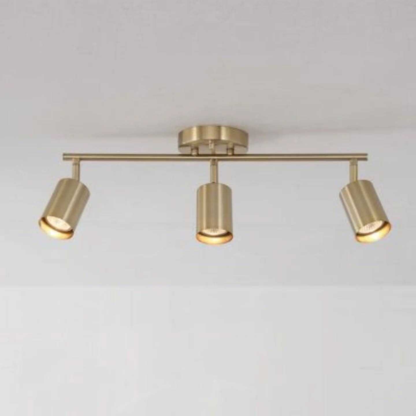 Modern Brass Adjustable Track Spotlight - Three Heads