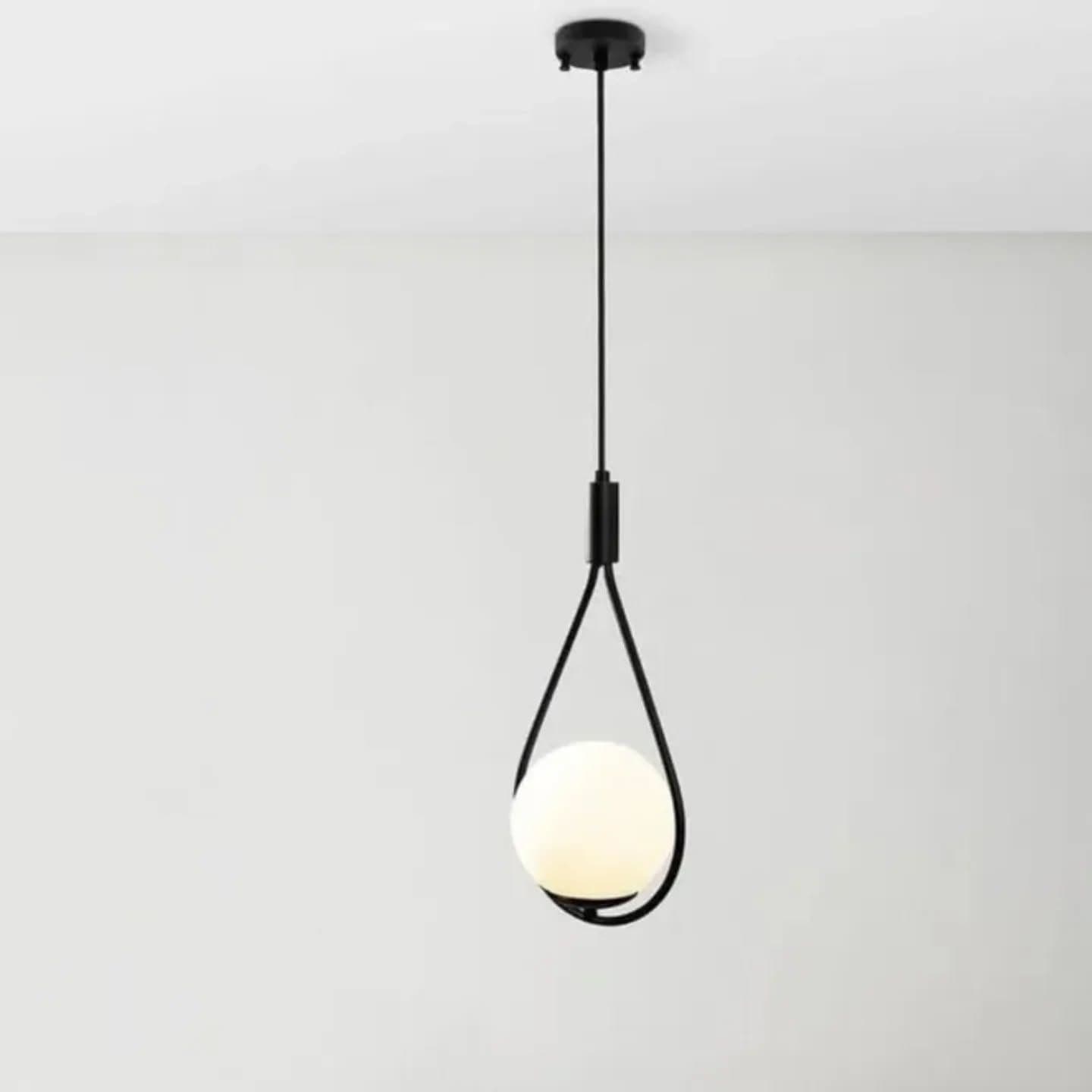 Modern Black Orb Pendant Light with Open Frame