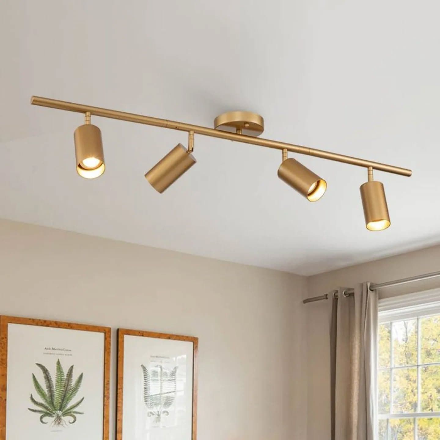Modern Gold Track Spotlight with Adjustable Heads