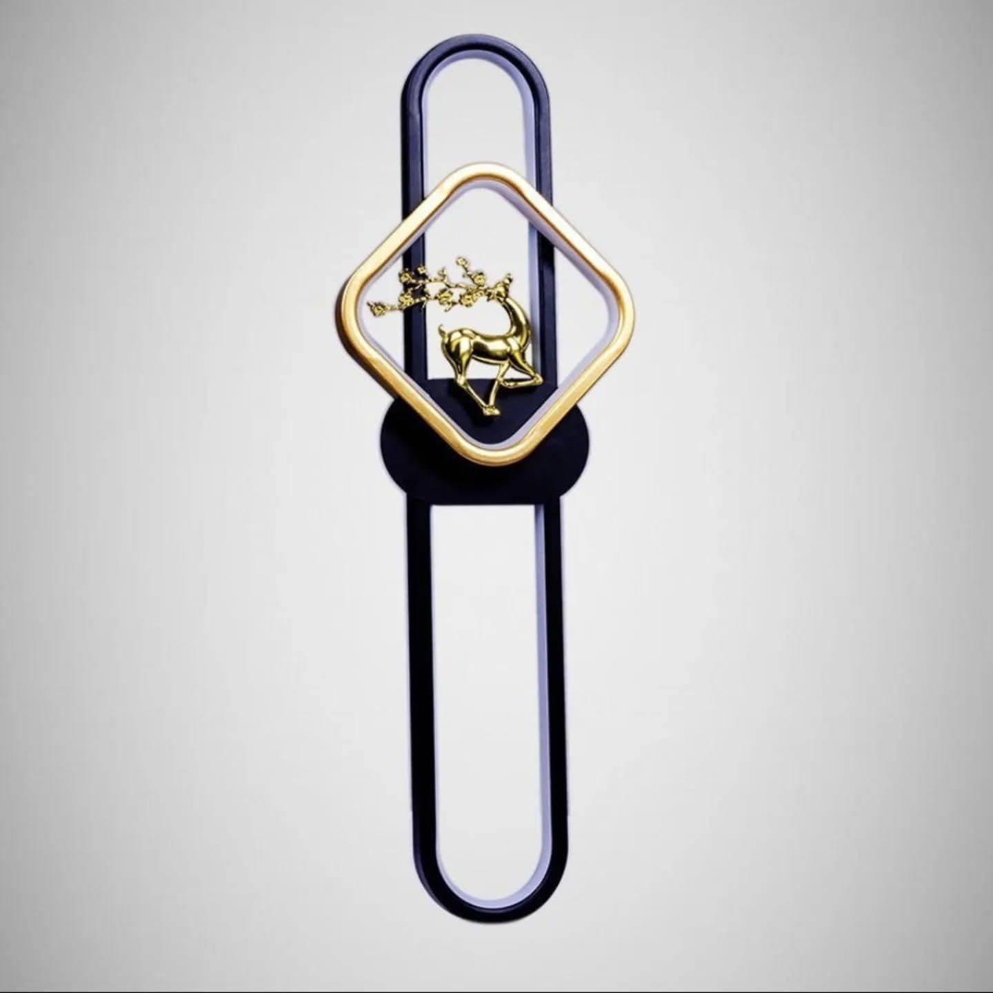Modern Gold and Black Deer Motif Wall Light