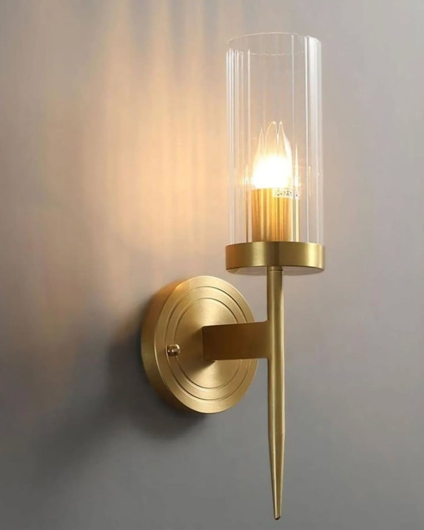 Modern Gold Fluted Glass Wall Light