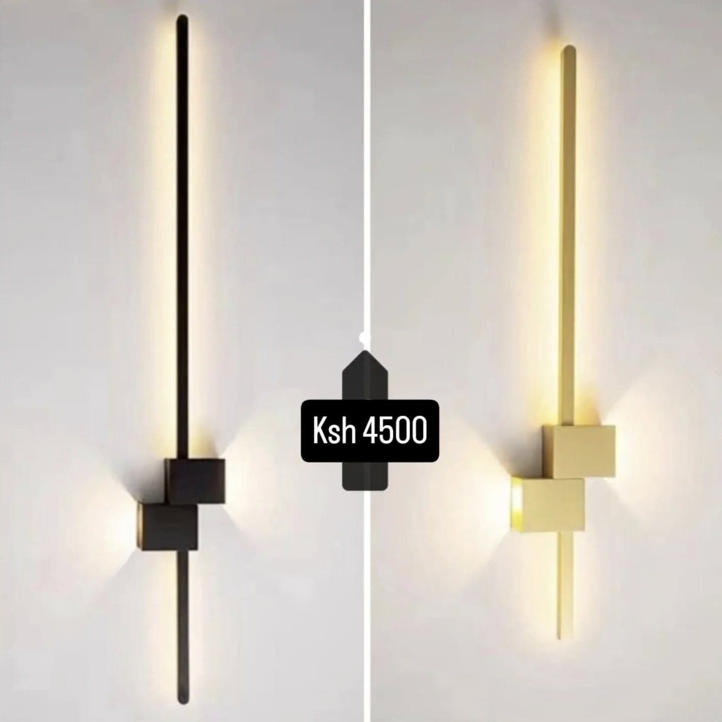 Modern Black Metal LED Wall Light with Cubic Accents