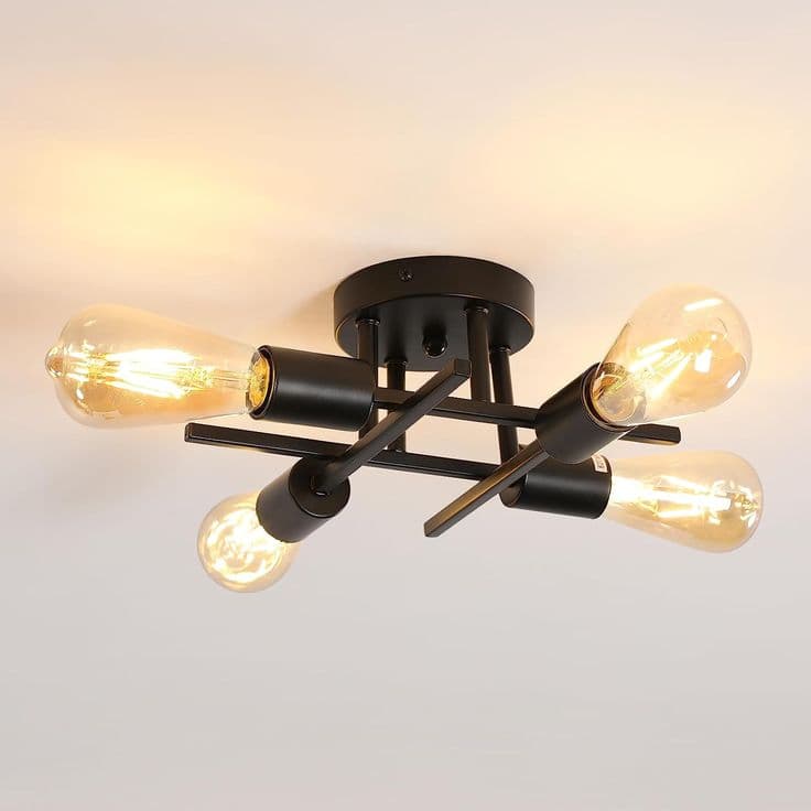 Black 4bulb low ceiling light