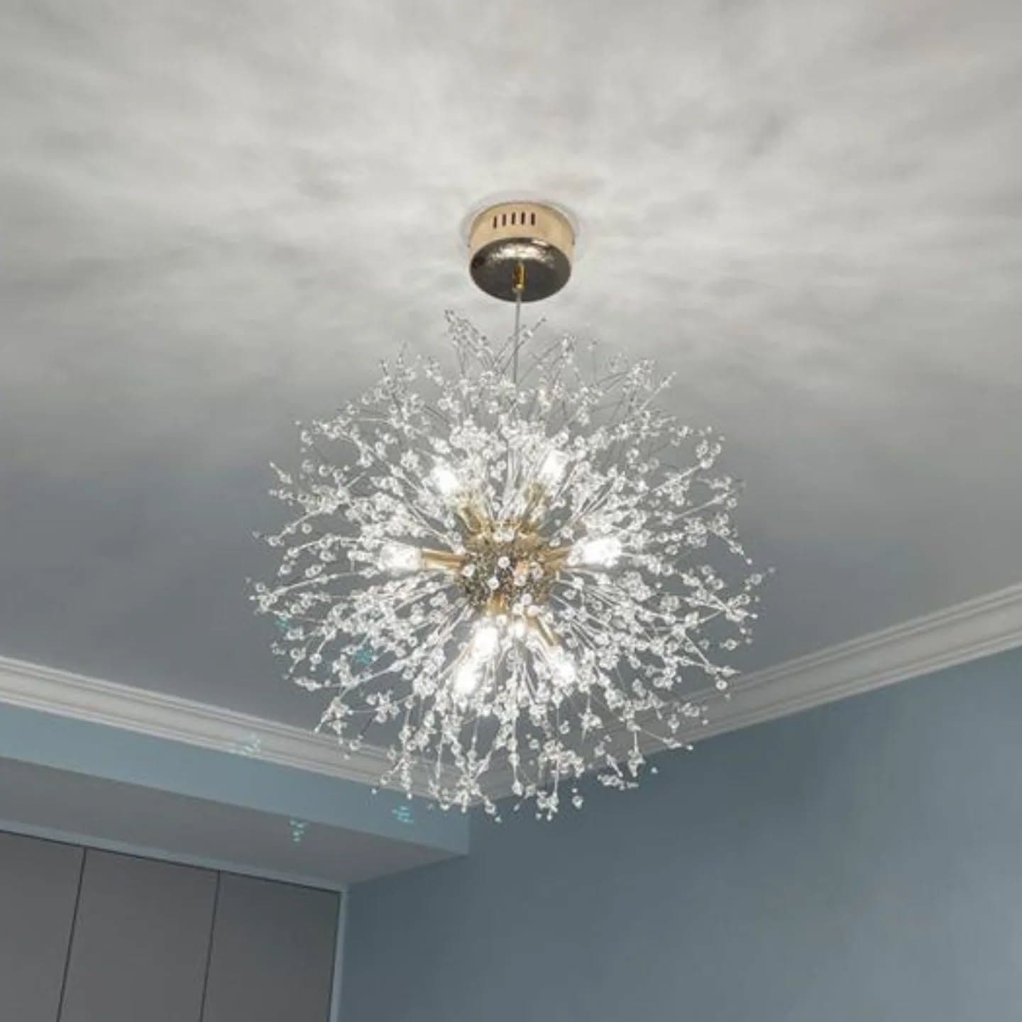 Modern Gold Dandelion Crystal Chandelier