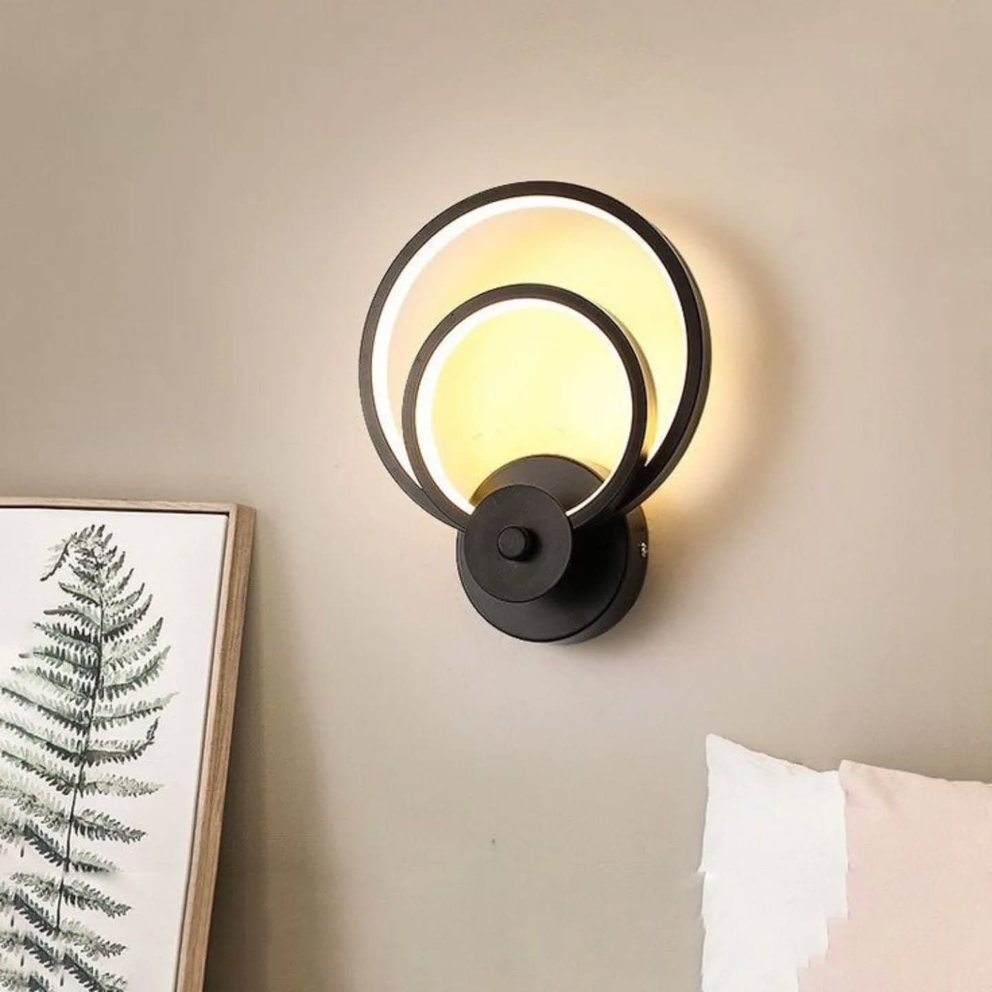 Modern Black Circular LED Wall Light