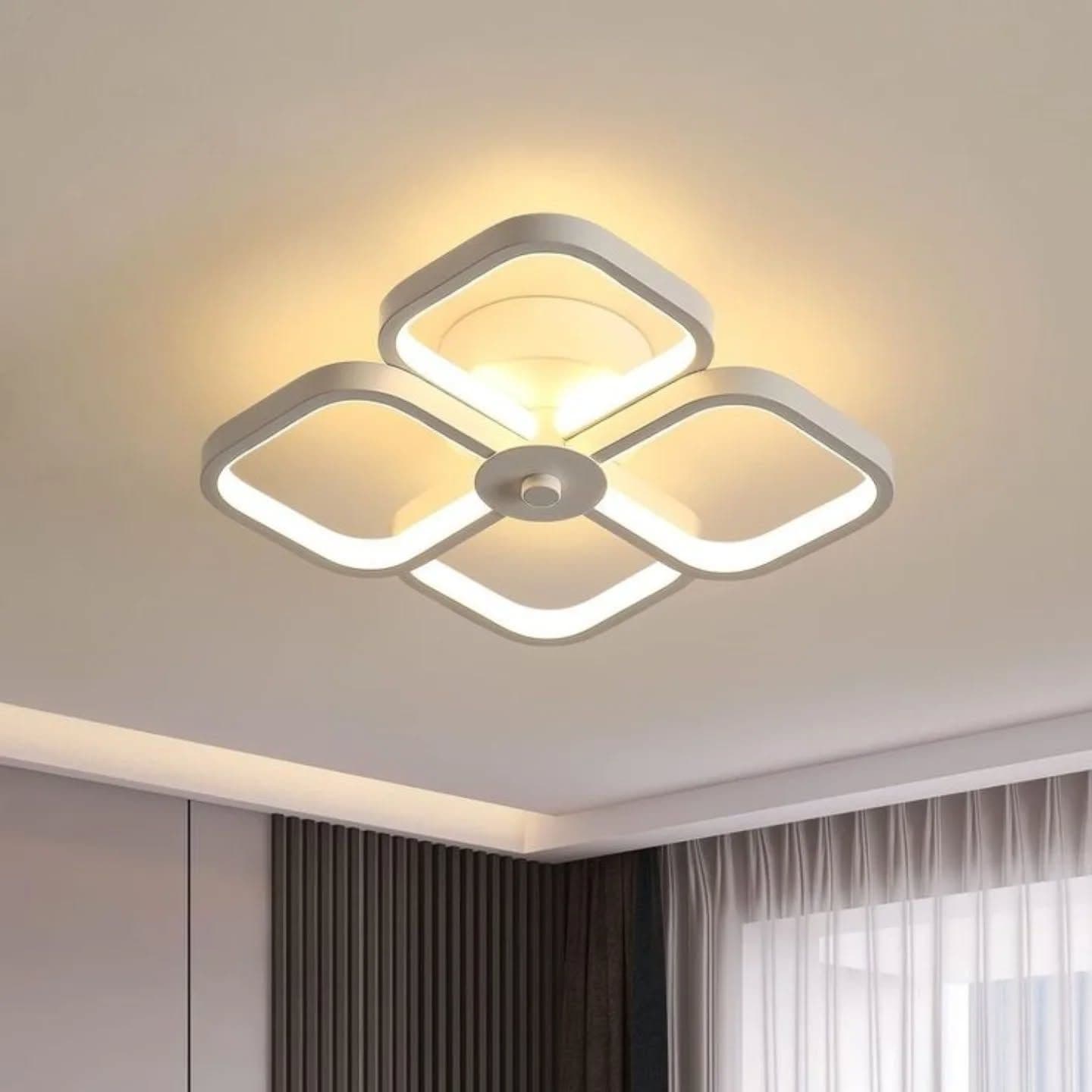 Modern White Geometric LED Chandelier