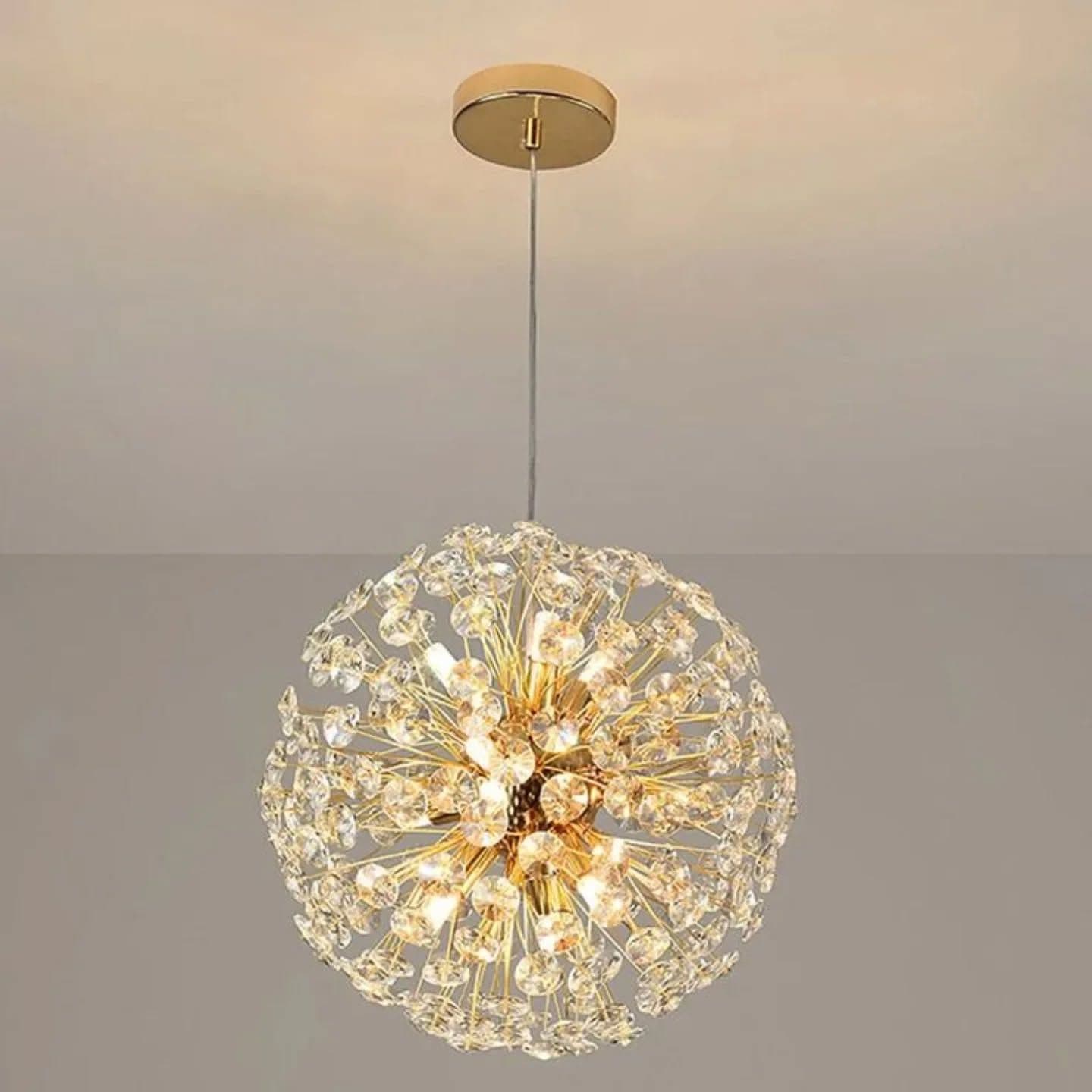 Modern Gold Crystal Orb Chandelier