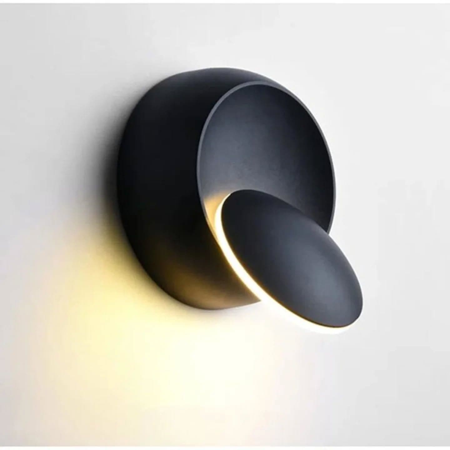 Modern Matte Black Curved LED Wall Light