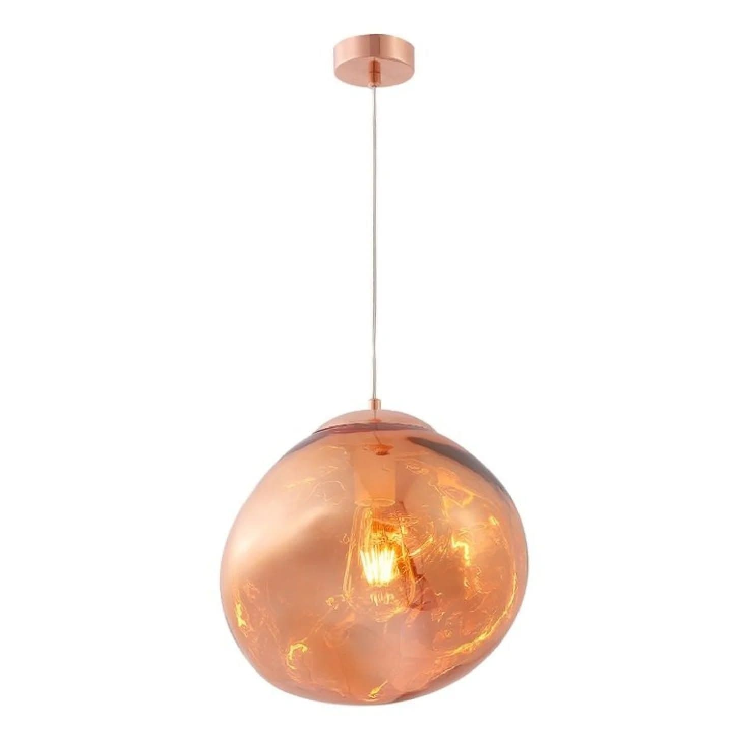 Modern Copper Lava Glass Pendant Light