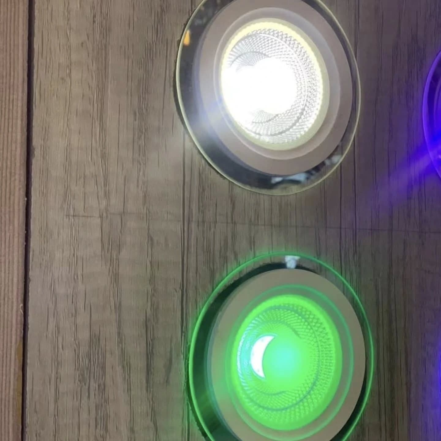 Modern White Geometric Glass LED Downlighter