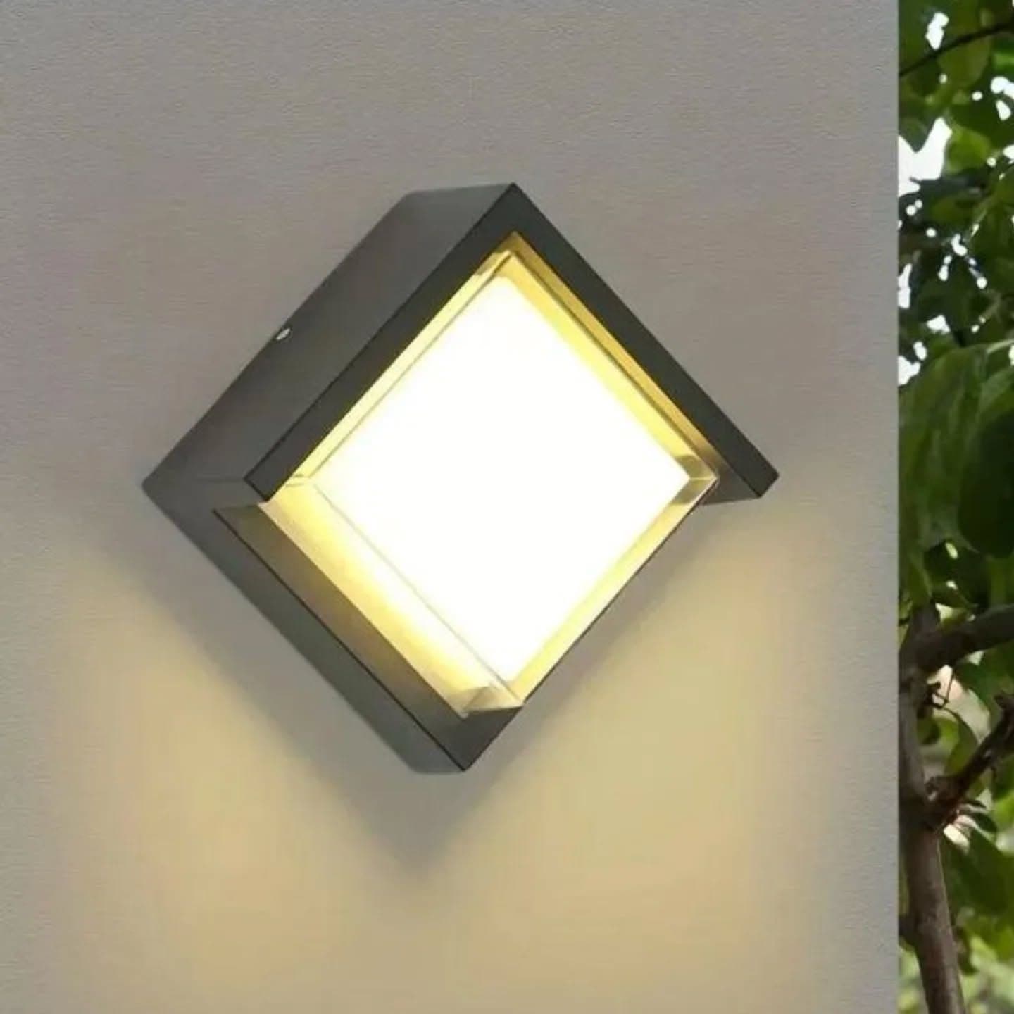 Modern Dark Gray Geometric LED Outdoor Wall Light