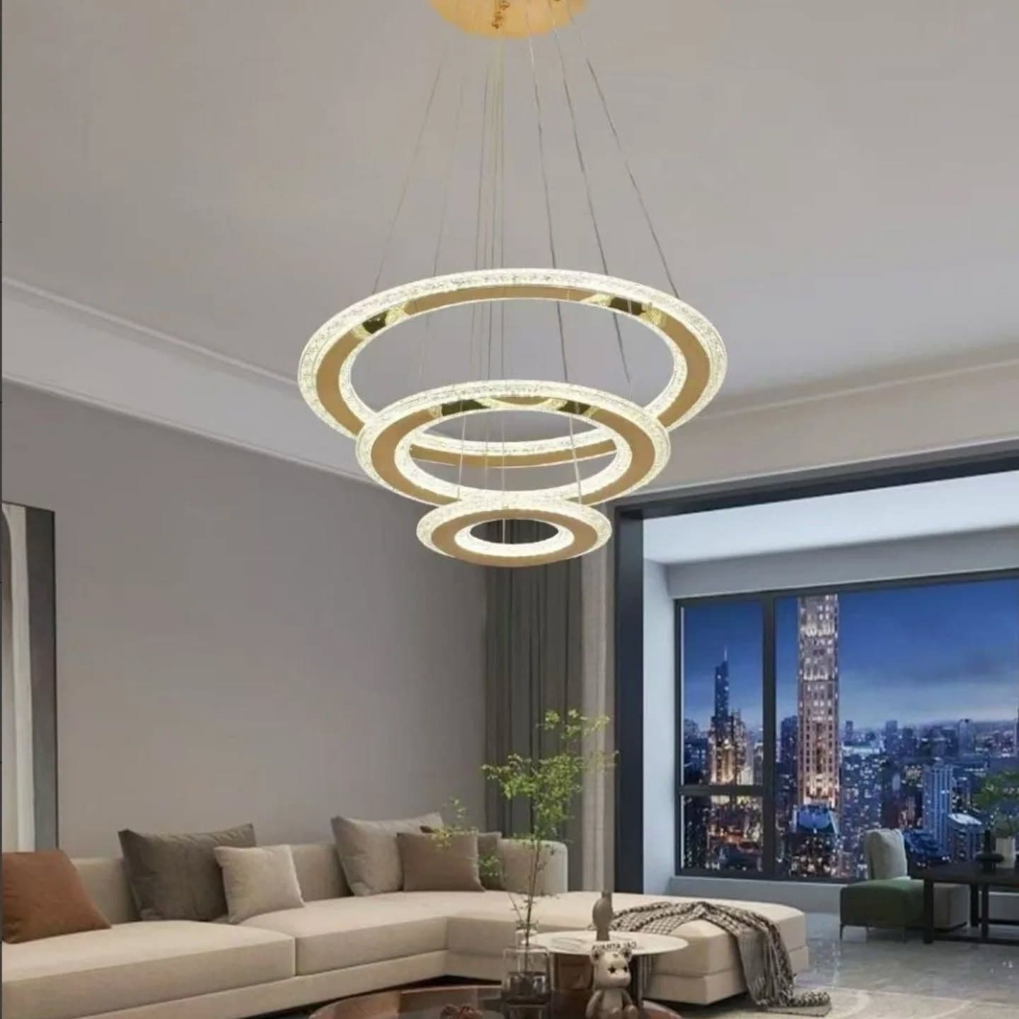 Luxury Modern Gold Crystal Spiral Chandelier with Integrated LEDs