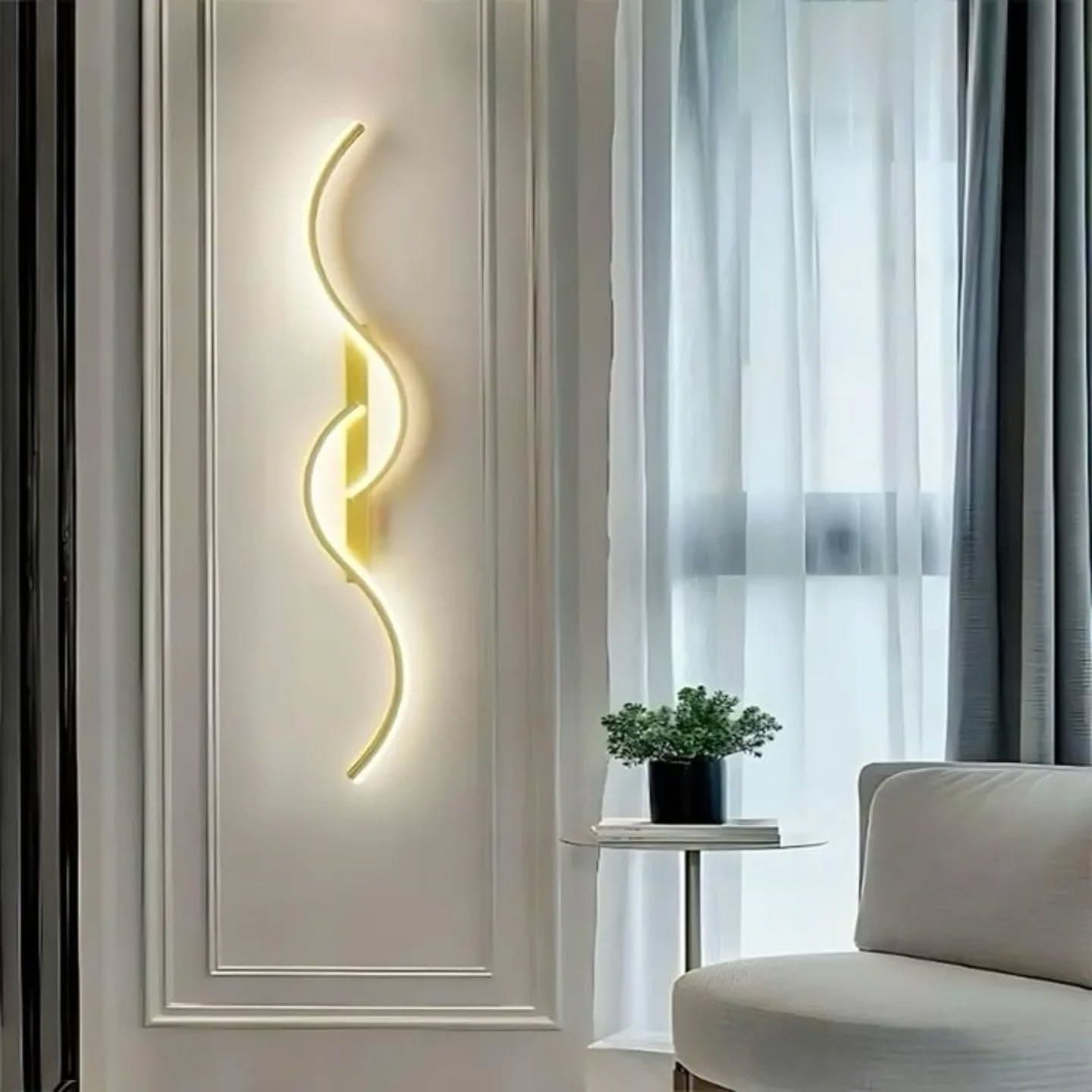 Modern Gold Curved LED Wall Light