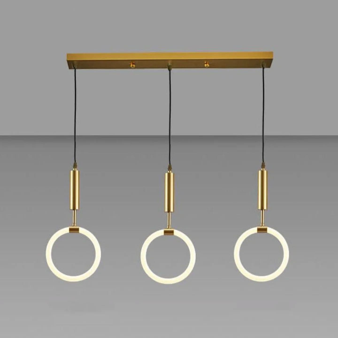 Modern Gold Ring Pendant Light with Integrated LEDs