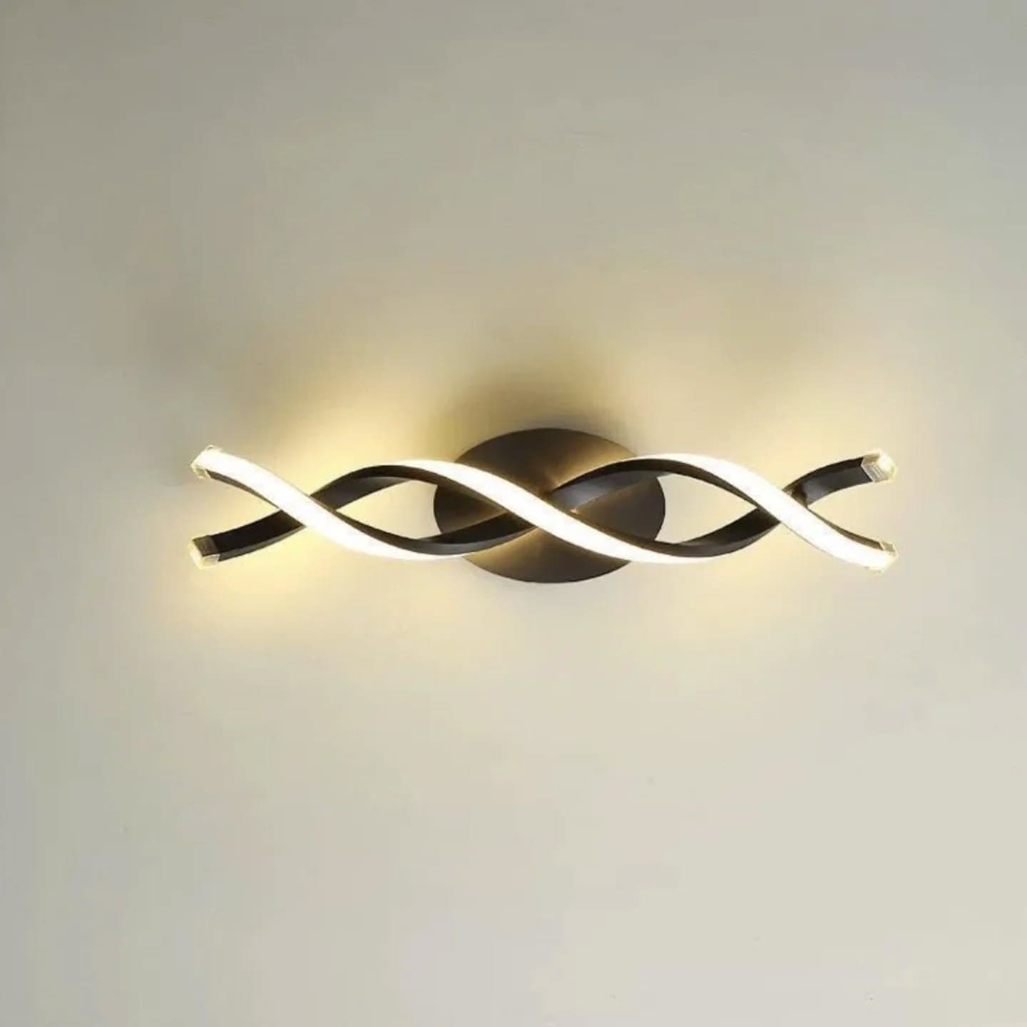 Modern Black and White Spiral LED Wall Light