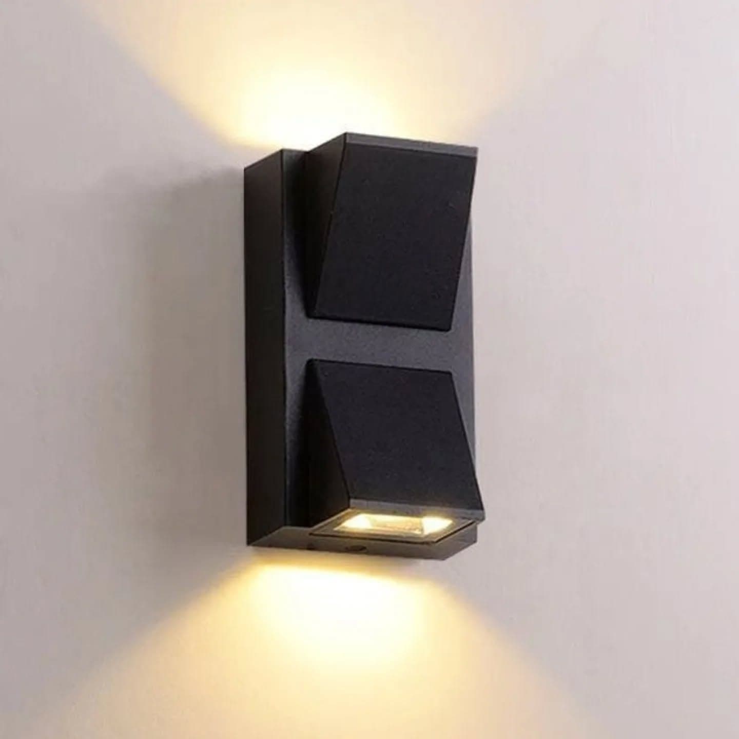 Modern Matte Black Geometric LED Wall Light