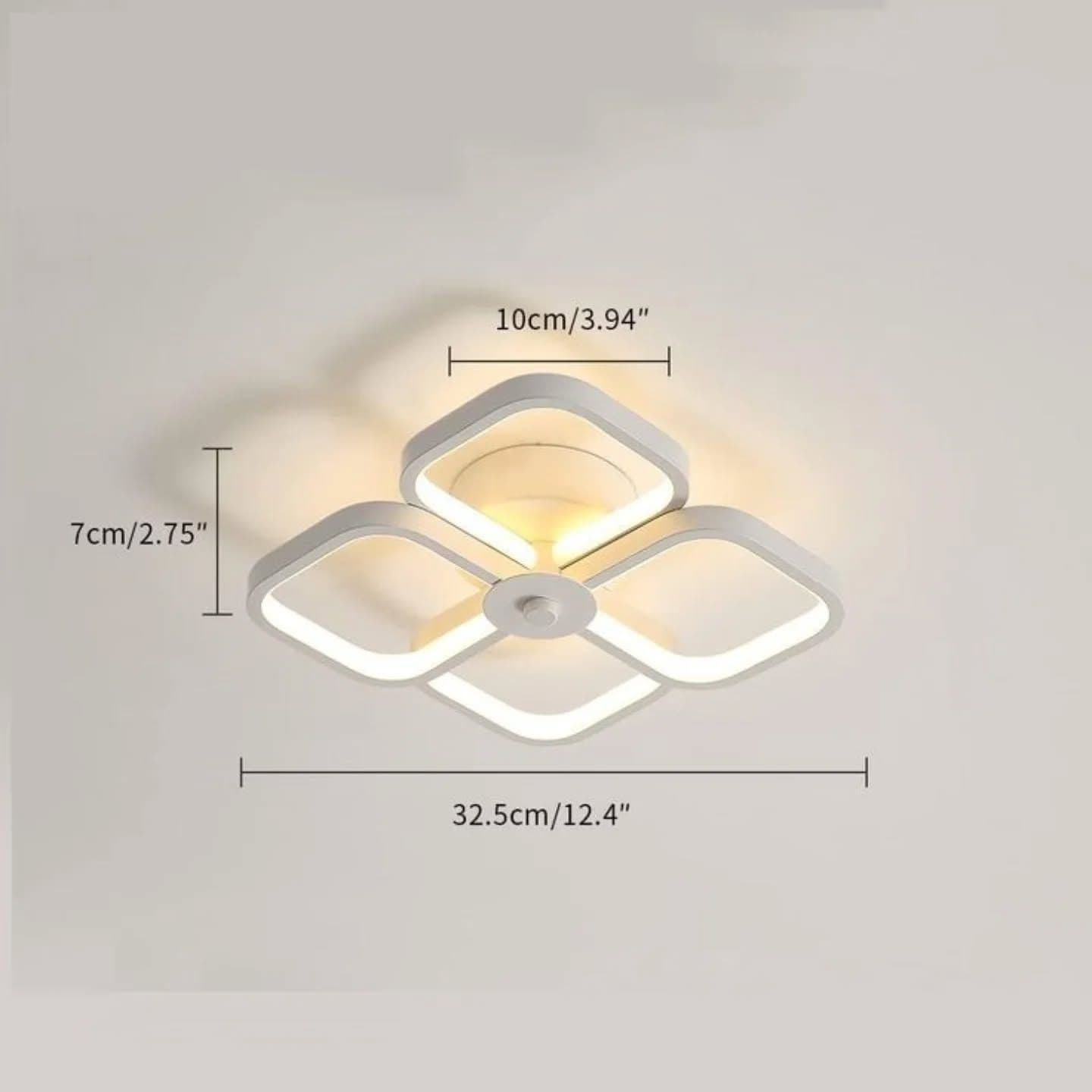 Modern White Acrylic Geometric Ceiling Light