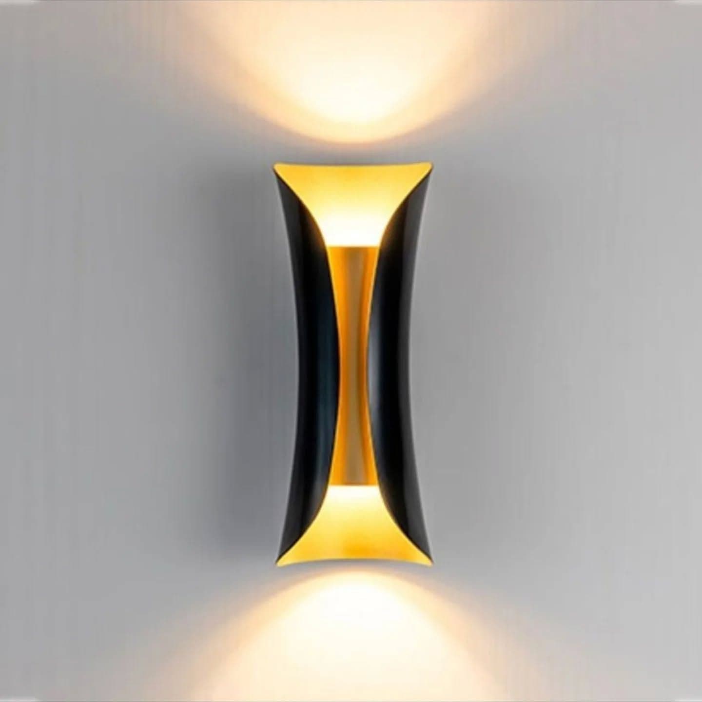Modern Black and Gold Up & Down Wall Light