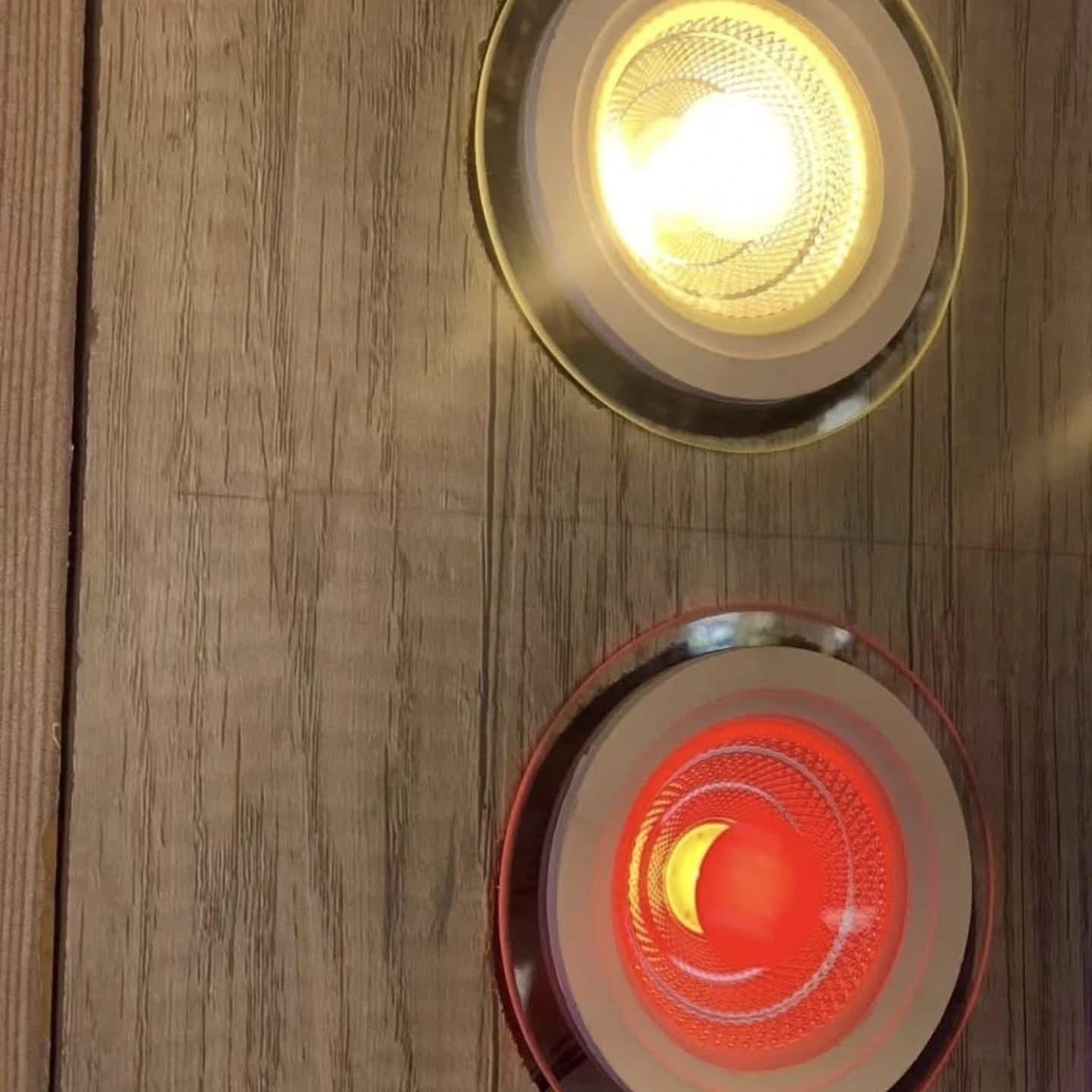 Modern Warm White & Red Glass Gypsum Downlighter