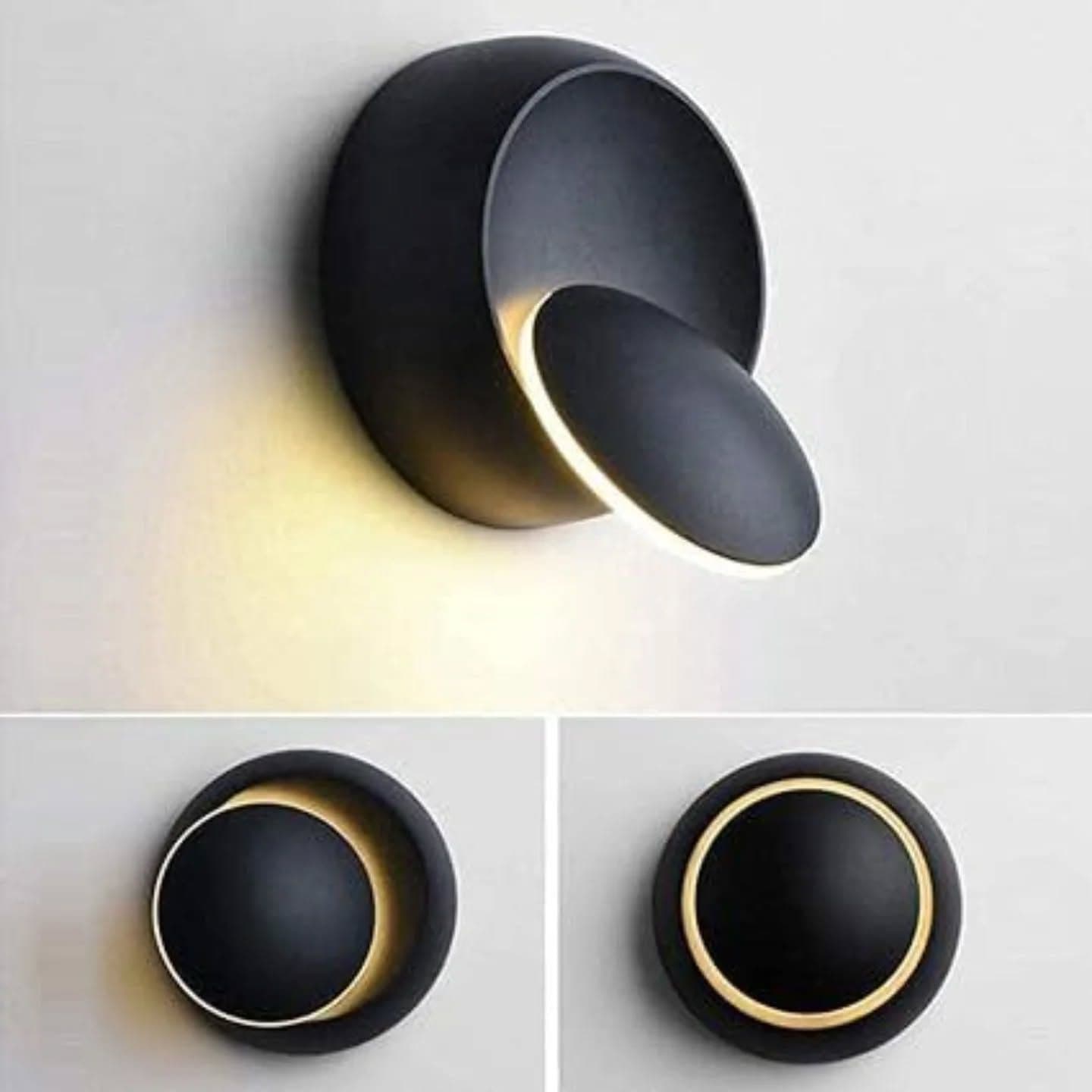 Modern Matte Black Curved LED Wall Light