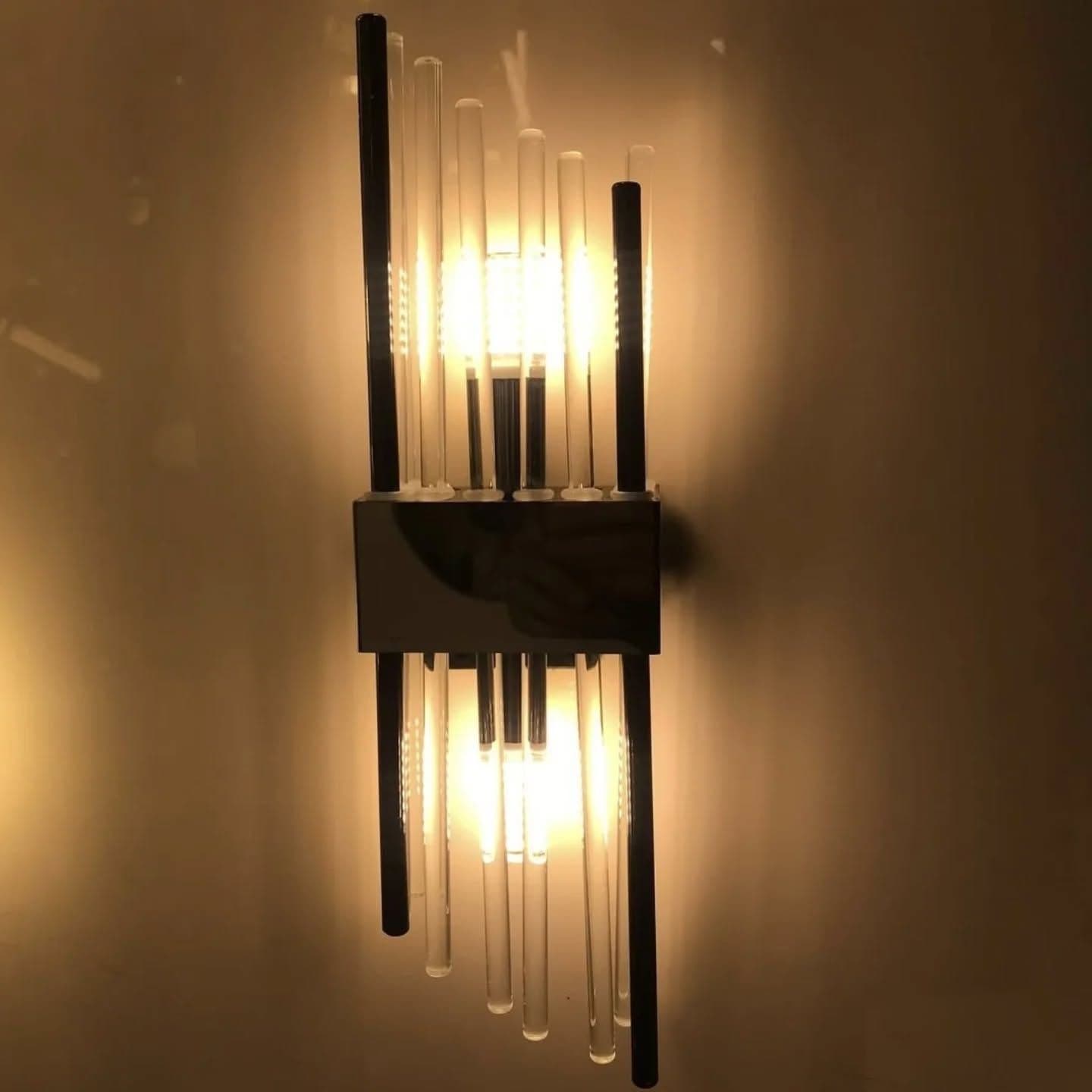 Modern Black Tubular Glass Wall Light