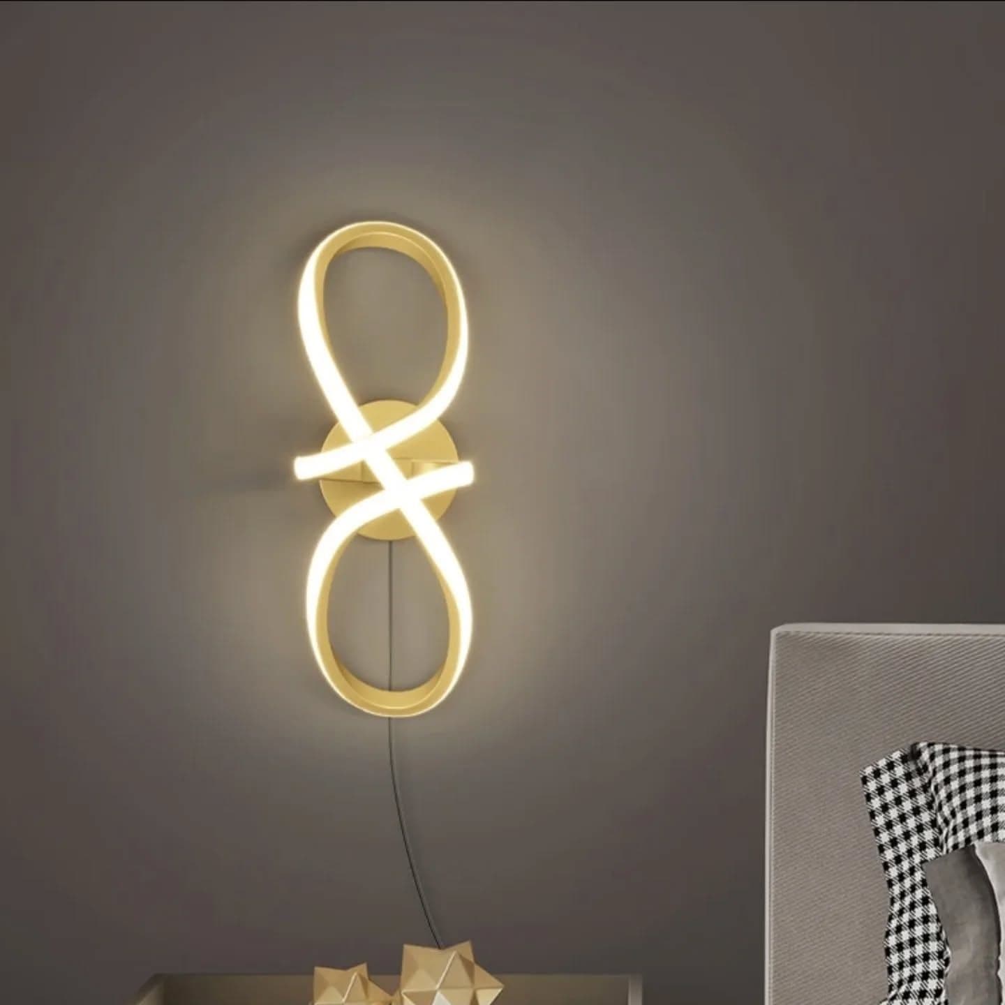 Modern Gold Infinity Loop LED Wall Light