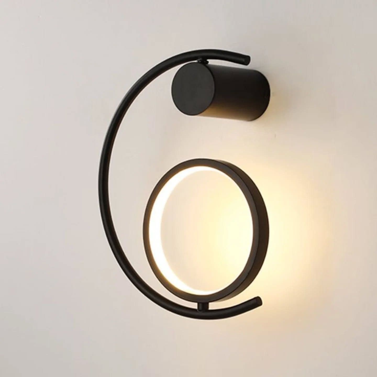 Modern Black Metal Circular LED Wall Light