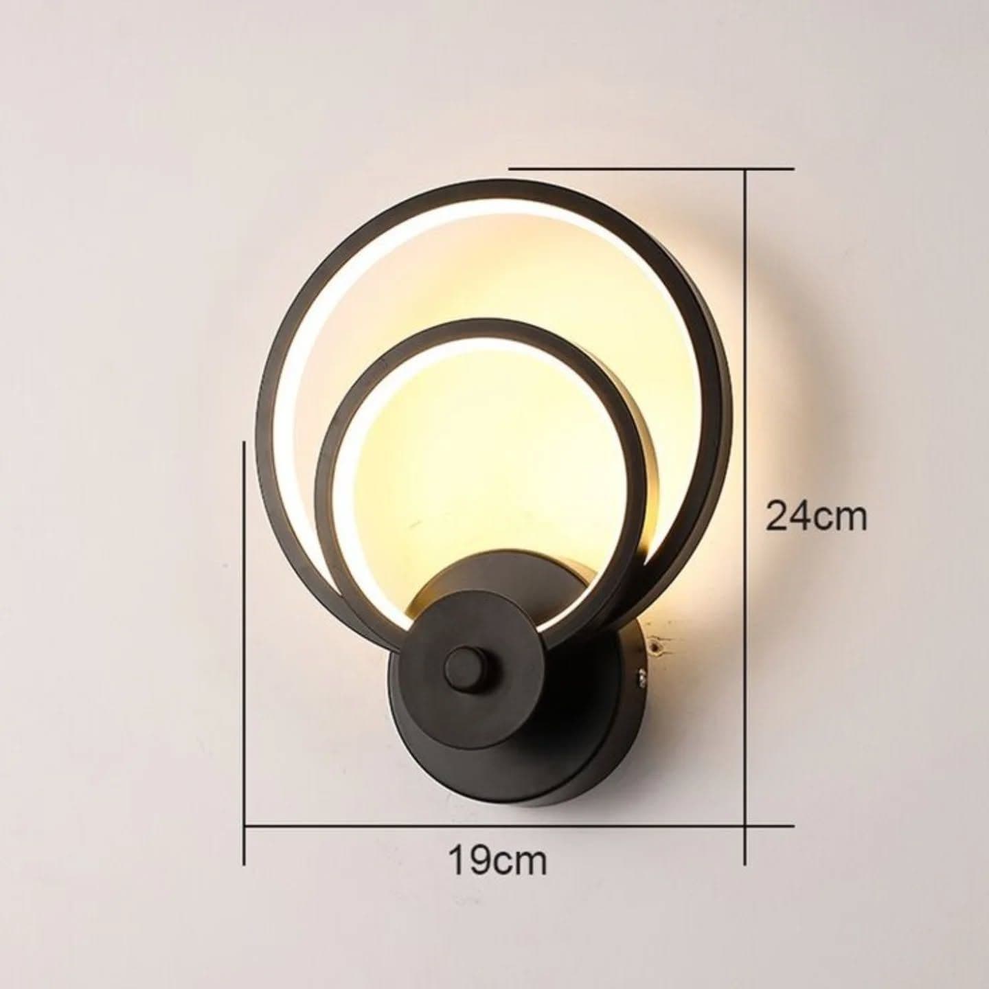 Modern Black and White Double Ring LED Wall Light