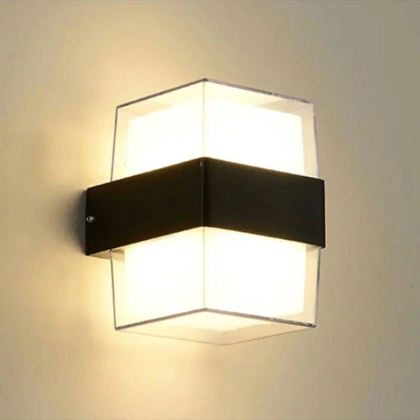 Modern Up and Down Wall Light in White and Black