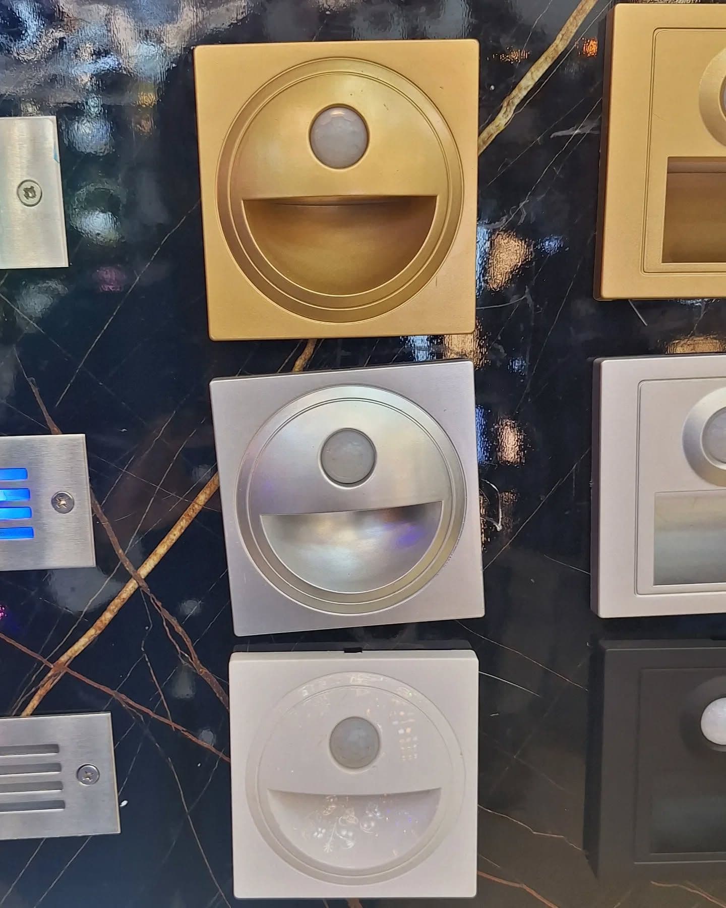 Modern Gold Circular Motion Sensor Wall Light