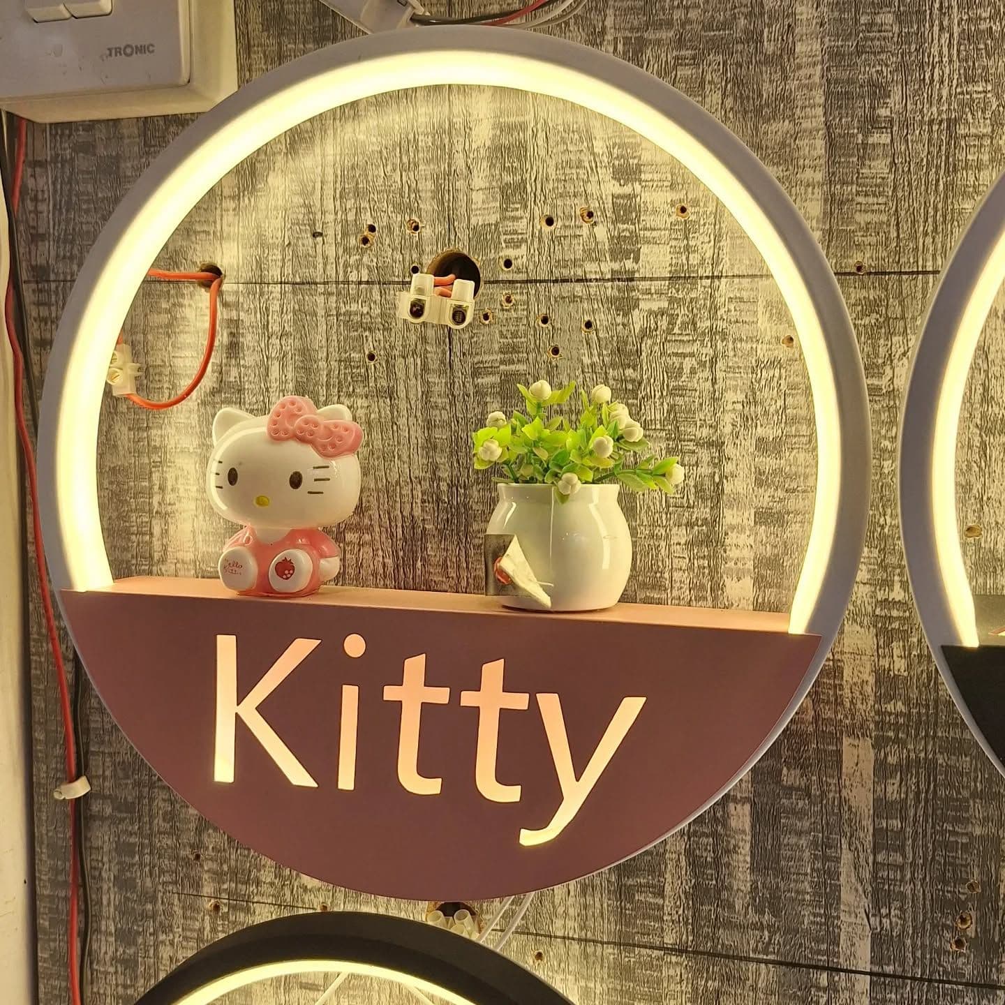 Modern White 'Kitty' LED Wall Light with Shelf