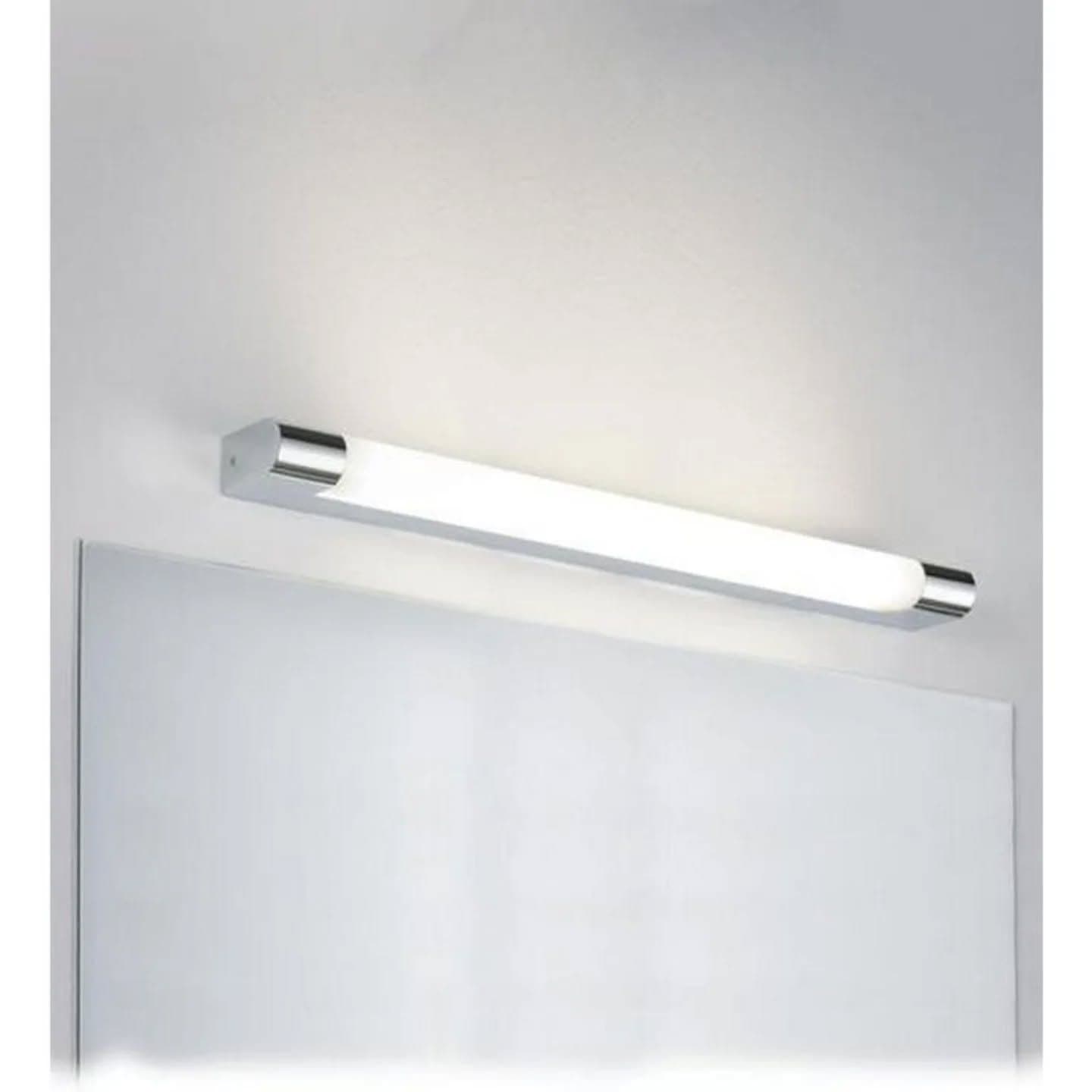 Modern Chrome LED Mirror Light with Frosted Glass