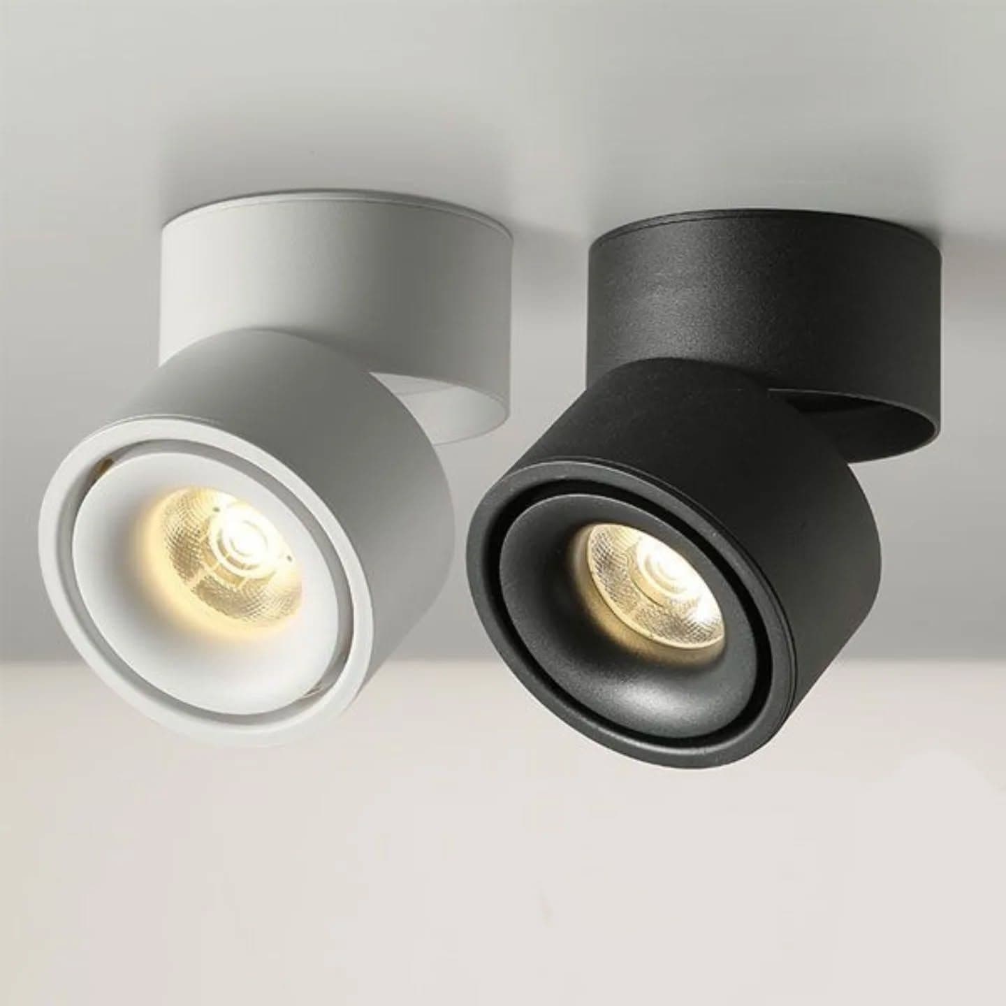 Modern White Adjustable Metal Spotlight - Ceiling Mounted