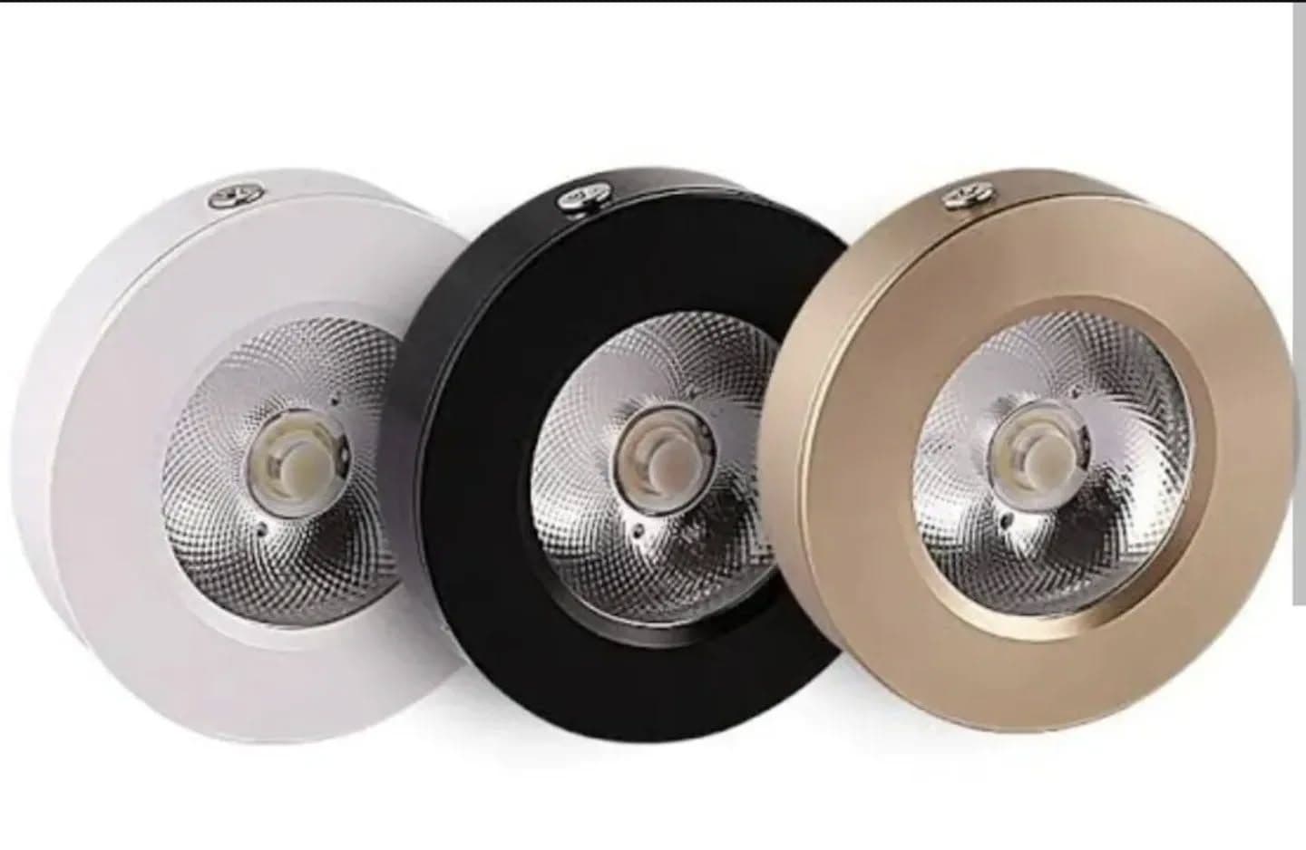 Minimalist Surface-Mounted LED Downlighters (White, Black, Gold)