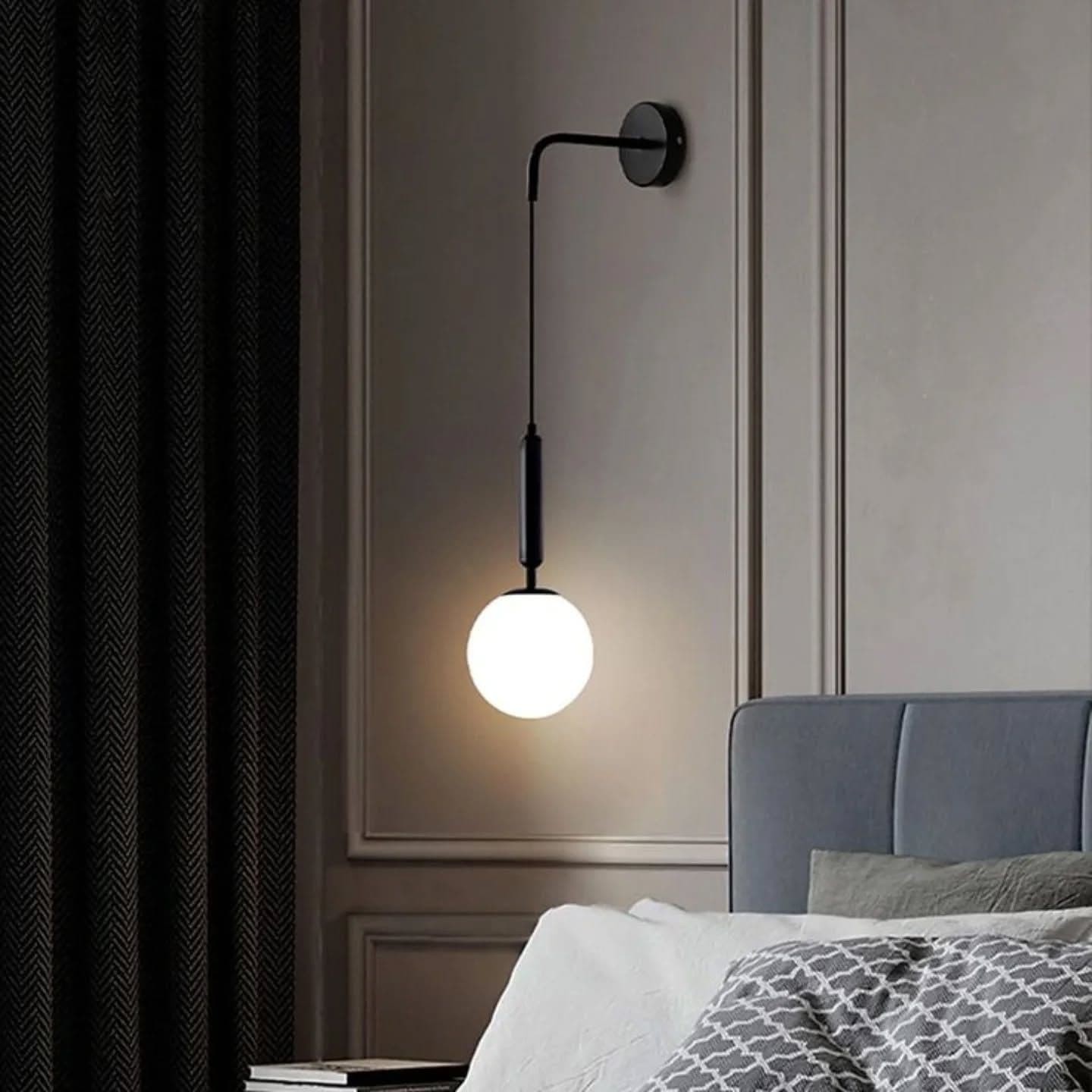 Modern Black and White Globe Wall Light