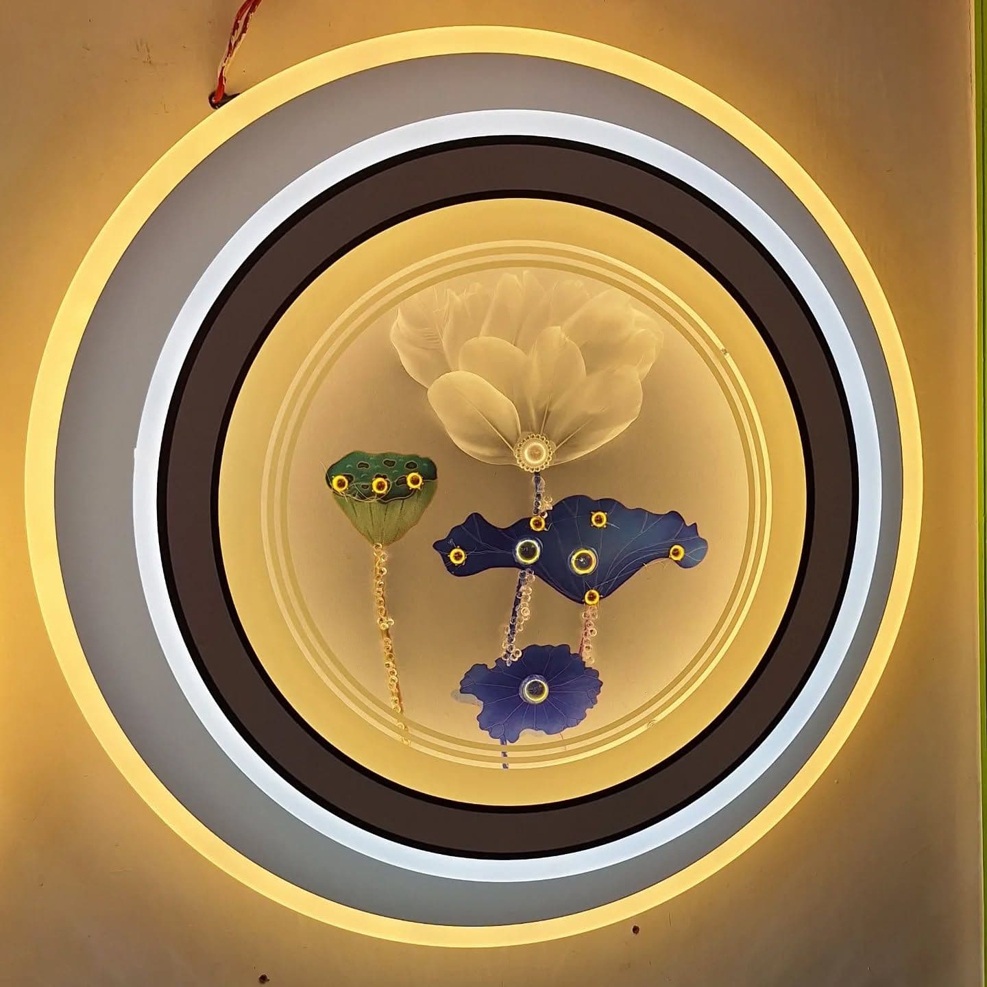 Modern White Lotus LED Ceiling Light