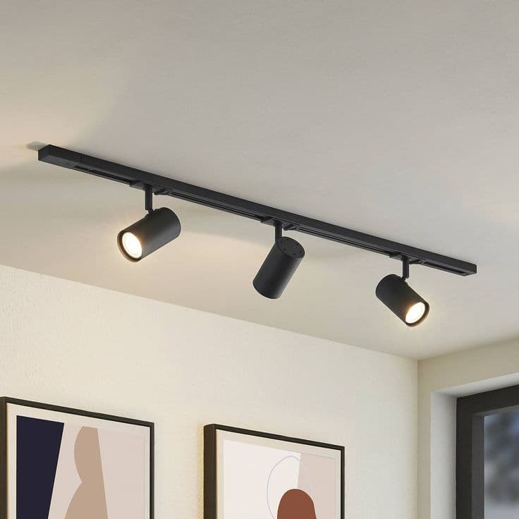Black tiltable tracklights