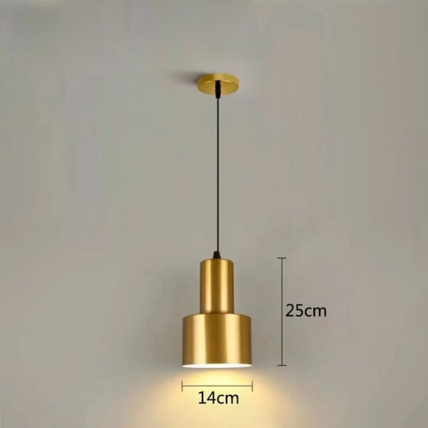 Modern Gold Cylindrical Pendant Light