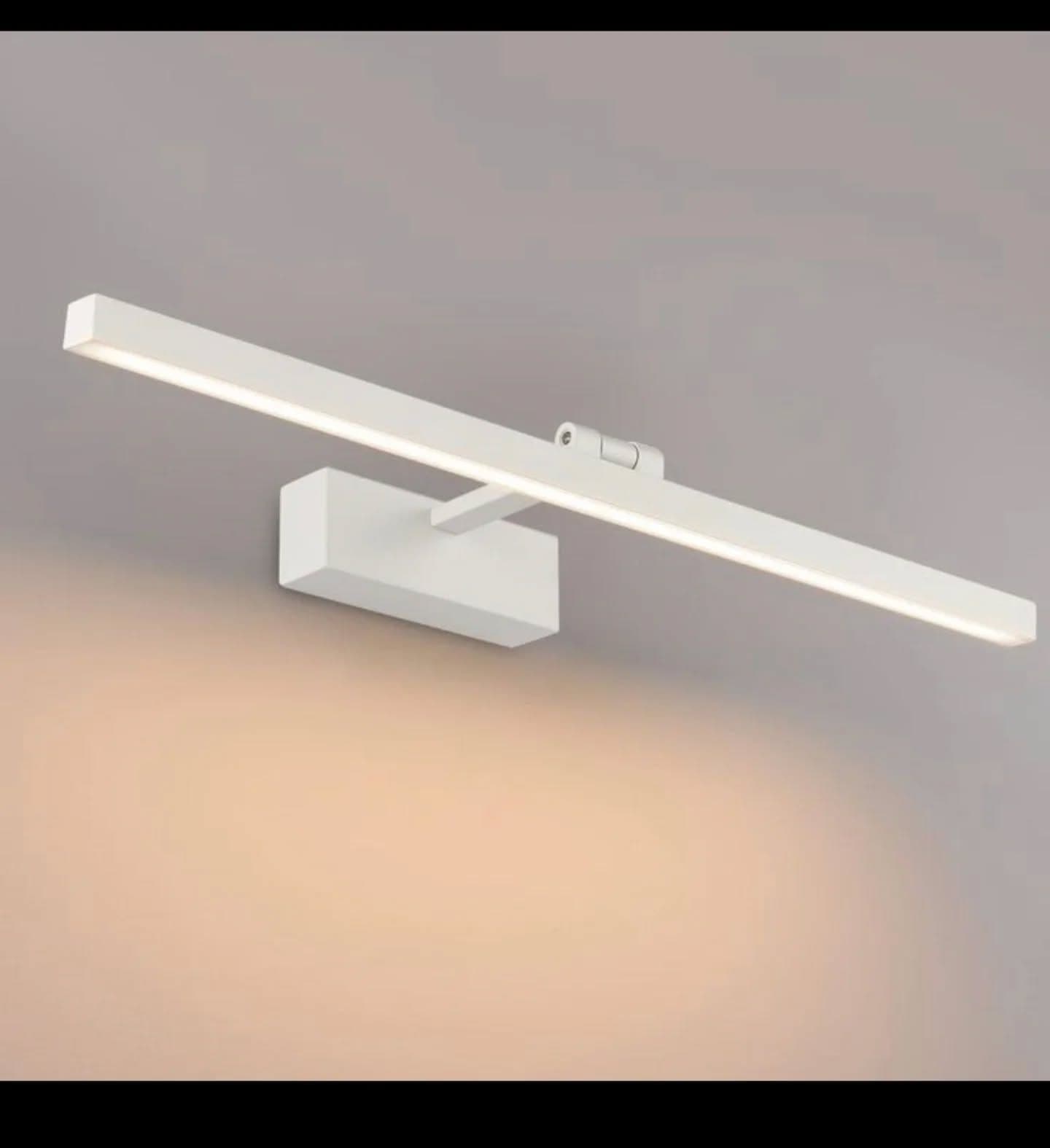 Modern White LED Mirror Light with Adjustable Arm
