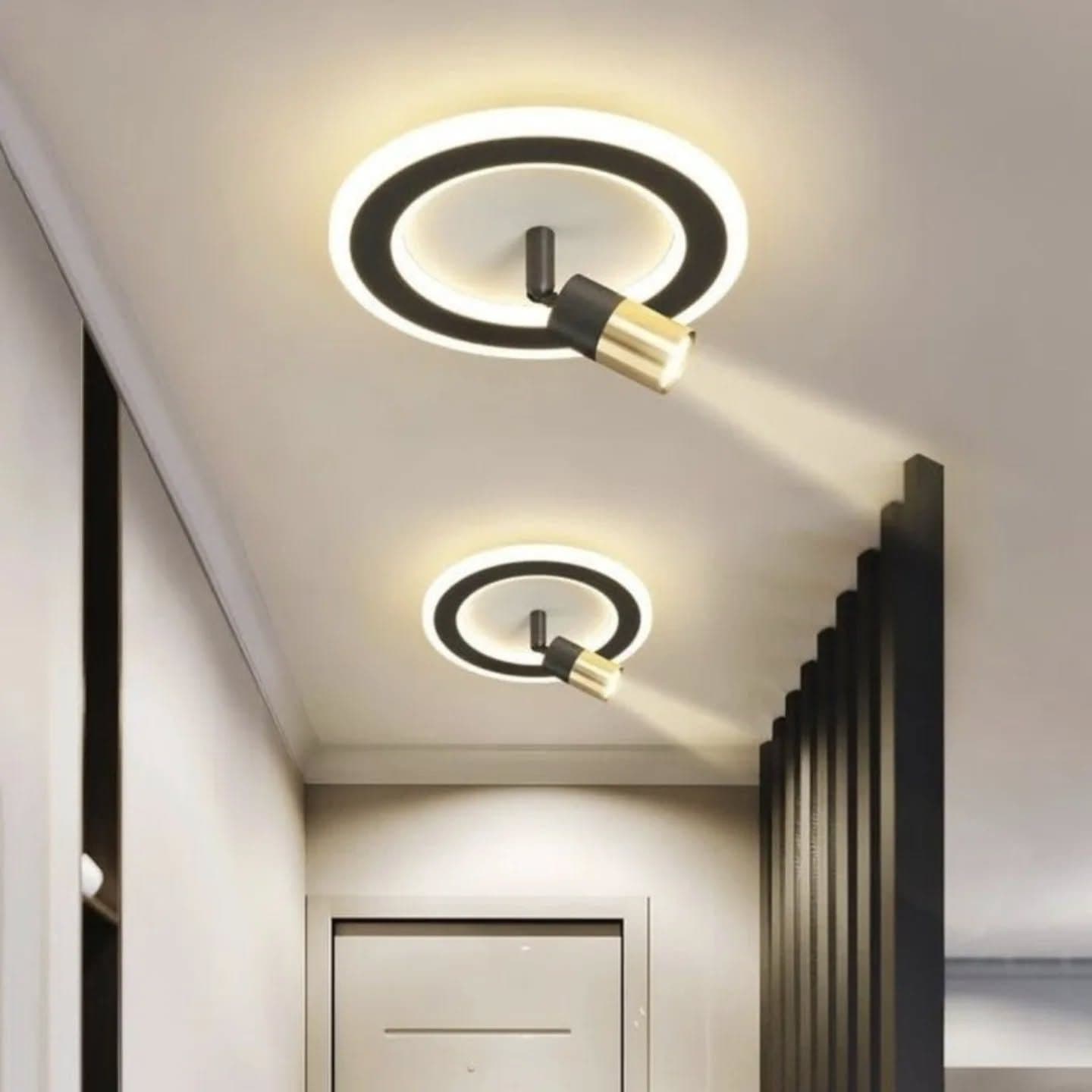 Modern Black and Gold Adjustable LED Spotlight