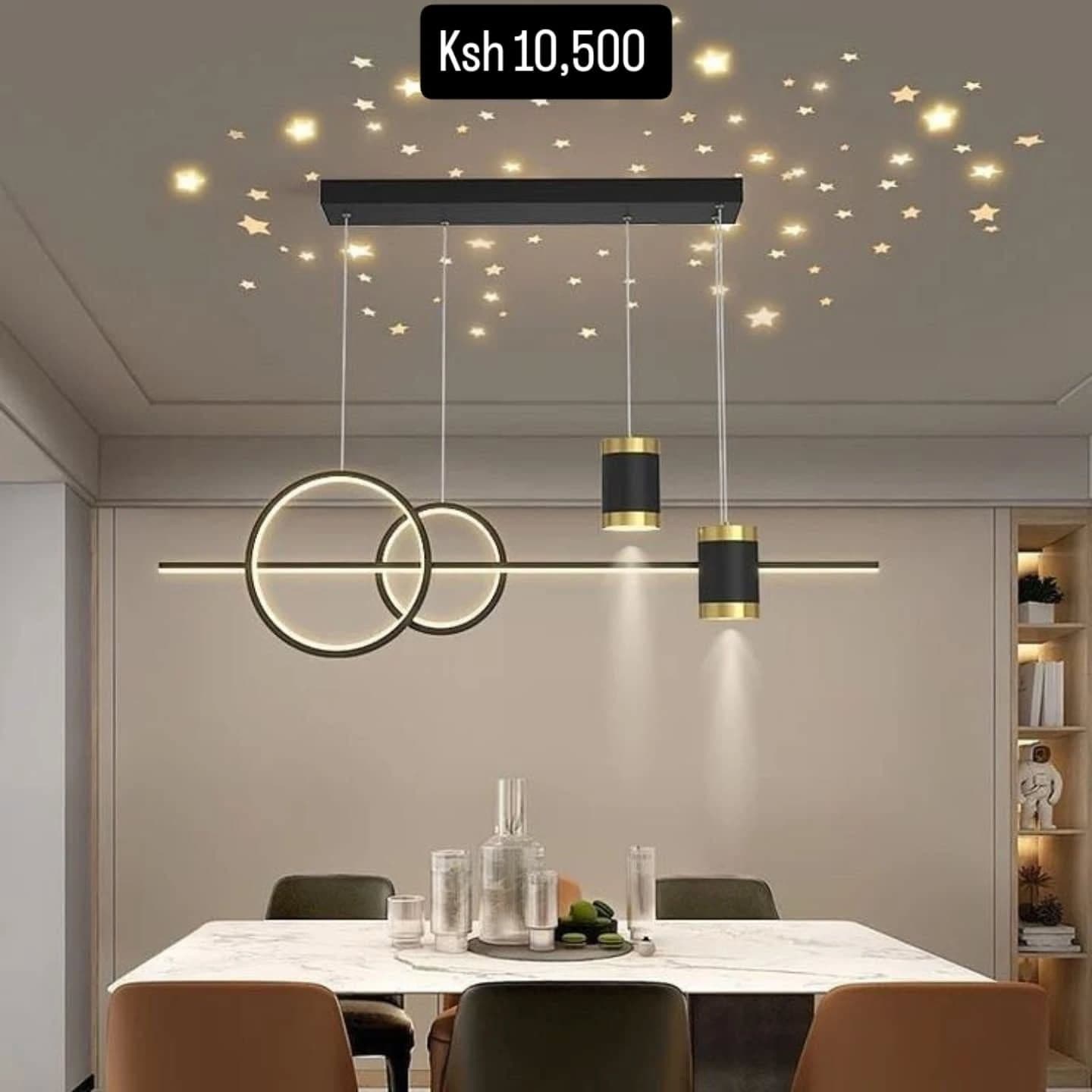Modern Black and Gold Geometric LED Pendant Light